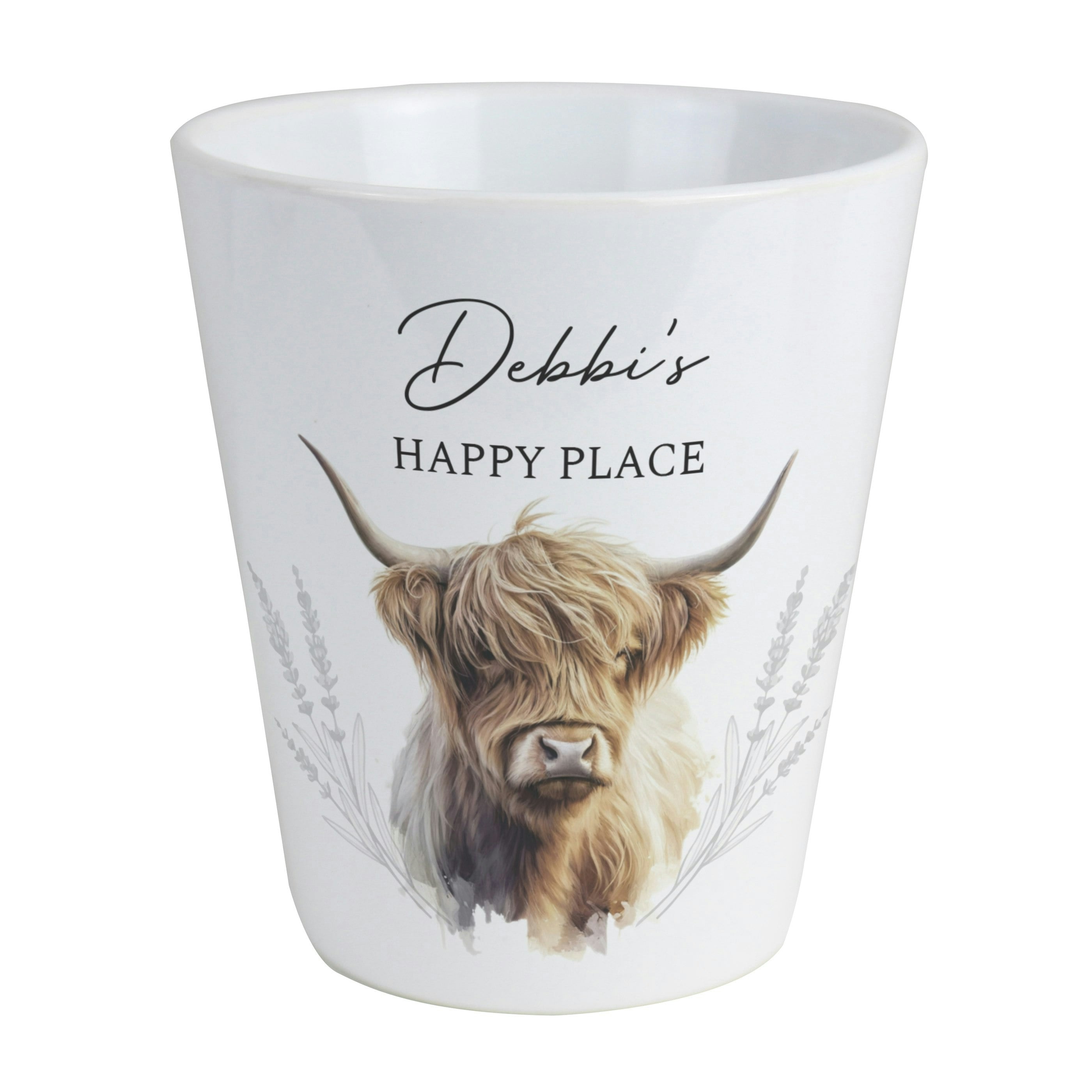Rackhams Personalised Highland Cow Plant Pot
