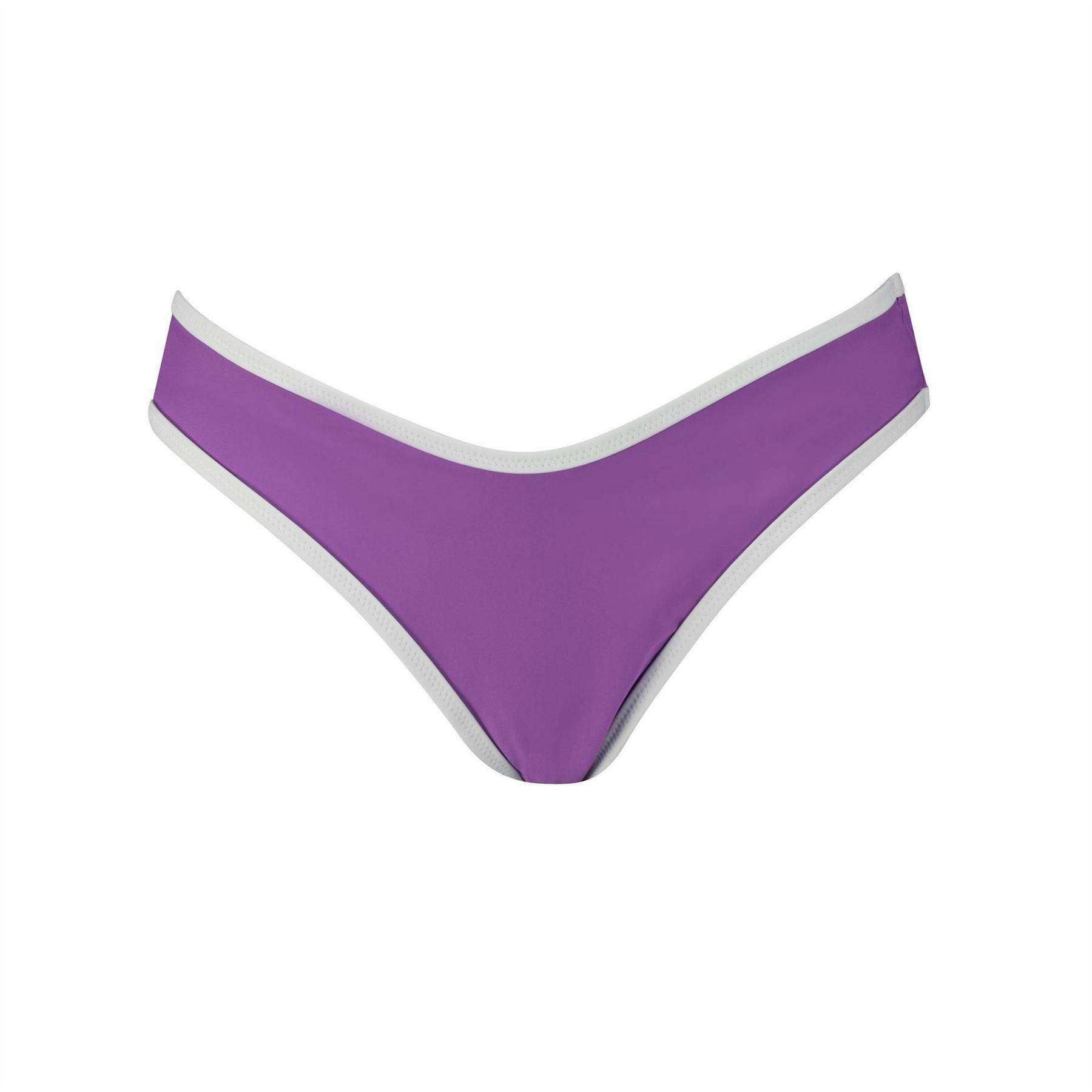 Puma Women's Purple/White Reversible Bikini Bottoms - 10 Uk - 85% Recycled Polyester/15% Elastane