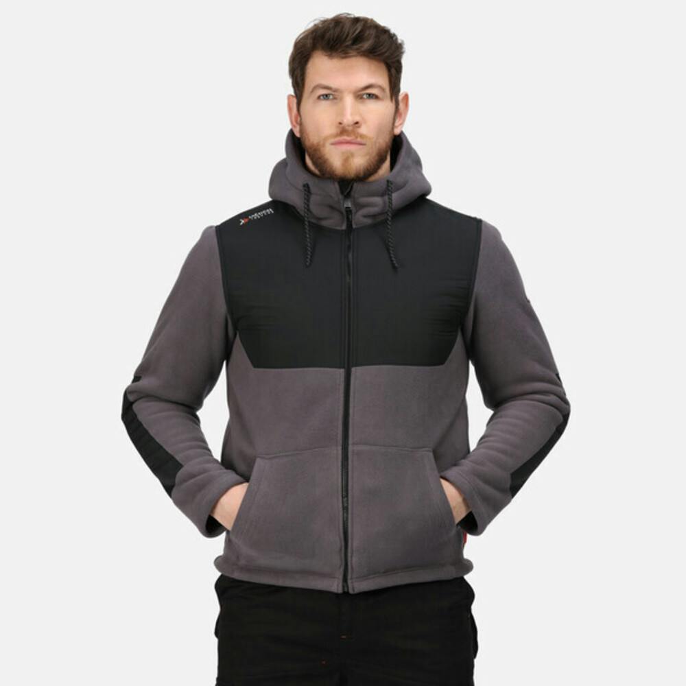 Regatta Men's Black Professional Hooded Jacket - Iron/ - 3XL - Iron/ - 100% Polyester
