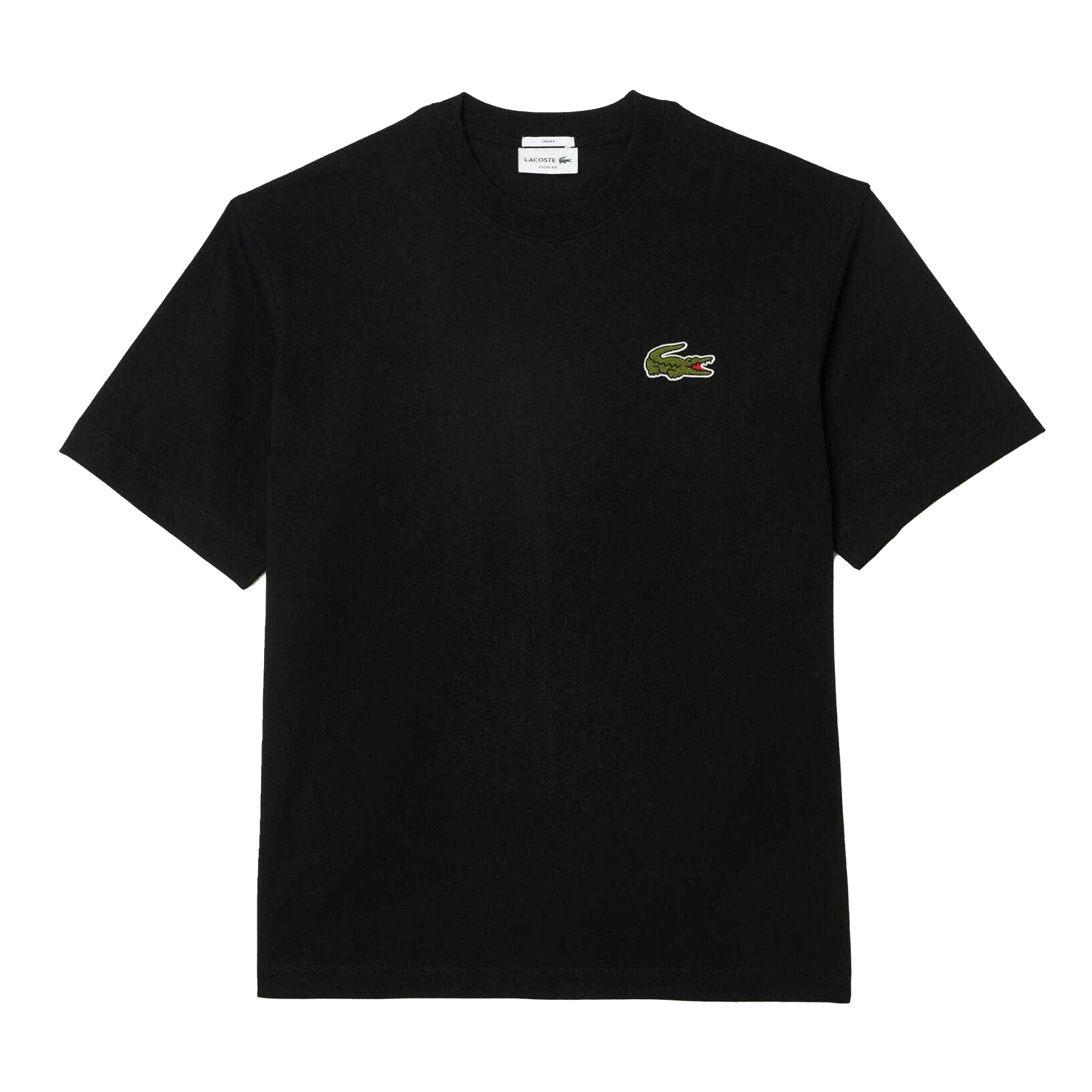 Lacoste Men's Black Heavy Cotton Oversized T-Shirt - Xs - 100% Cotton