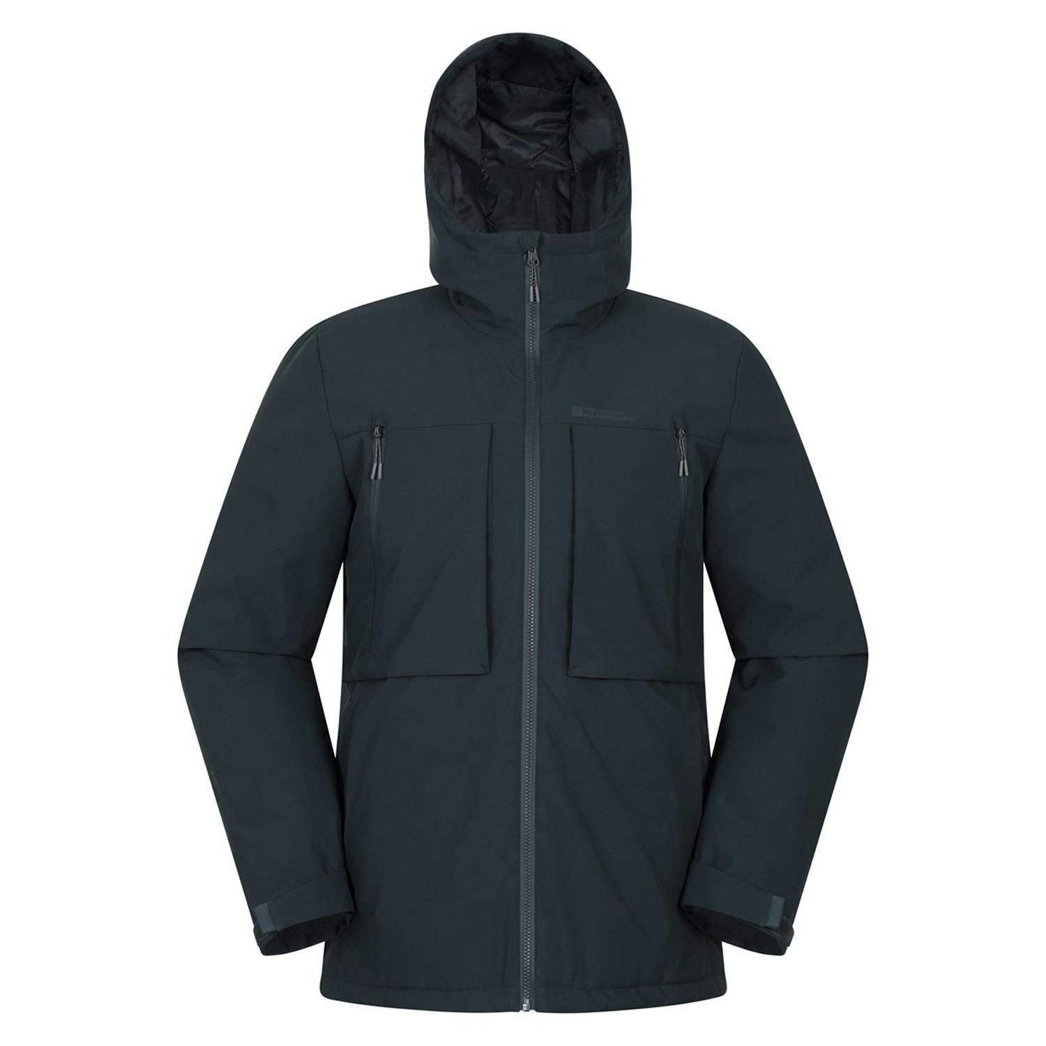 Mountain Warehouse Men's Langdon Water Resistant Padded Parka - Navy - Xl - Navy - 100% Polyester
