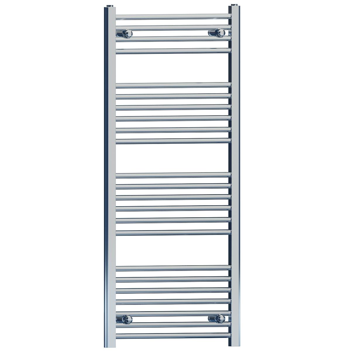 Myhomeware 550Mm X 1200Mm Flat Chrome Heated Towel Rail Radiator Designer Bathroom Radiator For Central Heating Designer
