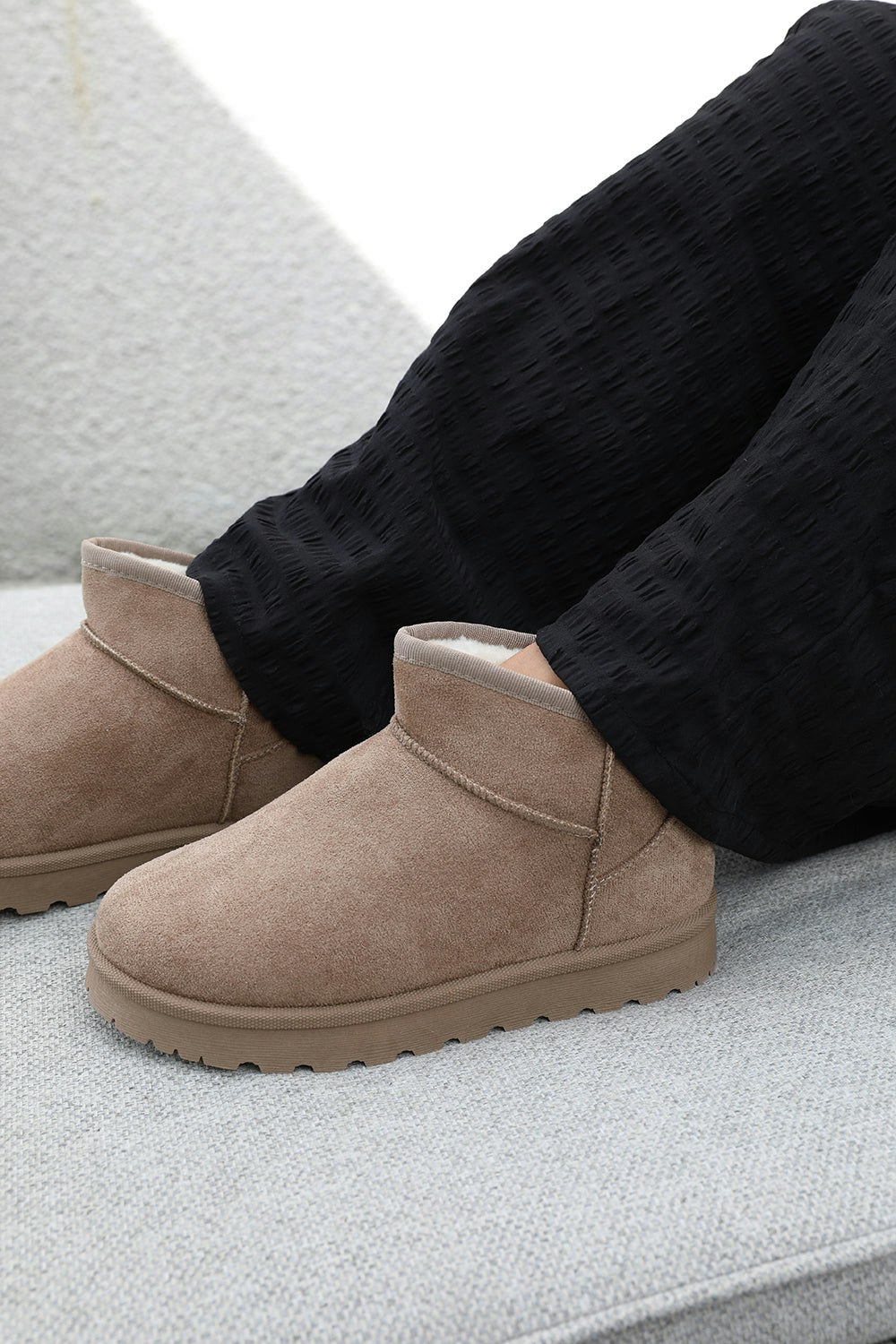 Where's That From Maple Faux Fur Lining Ankle Boots In Camel Suede - Camel Size 3