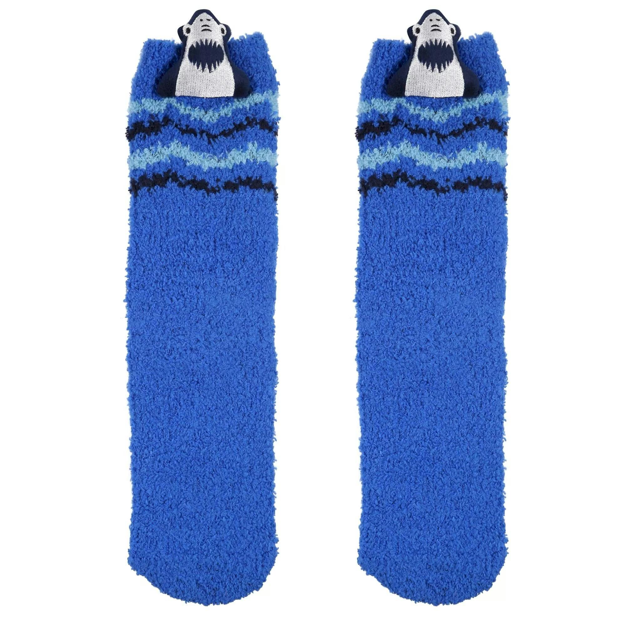 Regatta Kids Shark Socks in Blue, Polyester Blend Stretch Fabric for Girls, Size 10 UK Child to 12 UK Child - Image 3