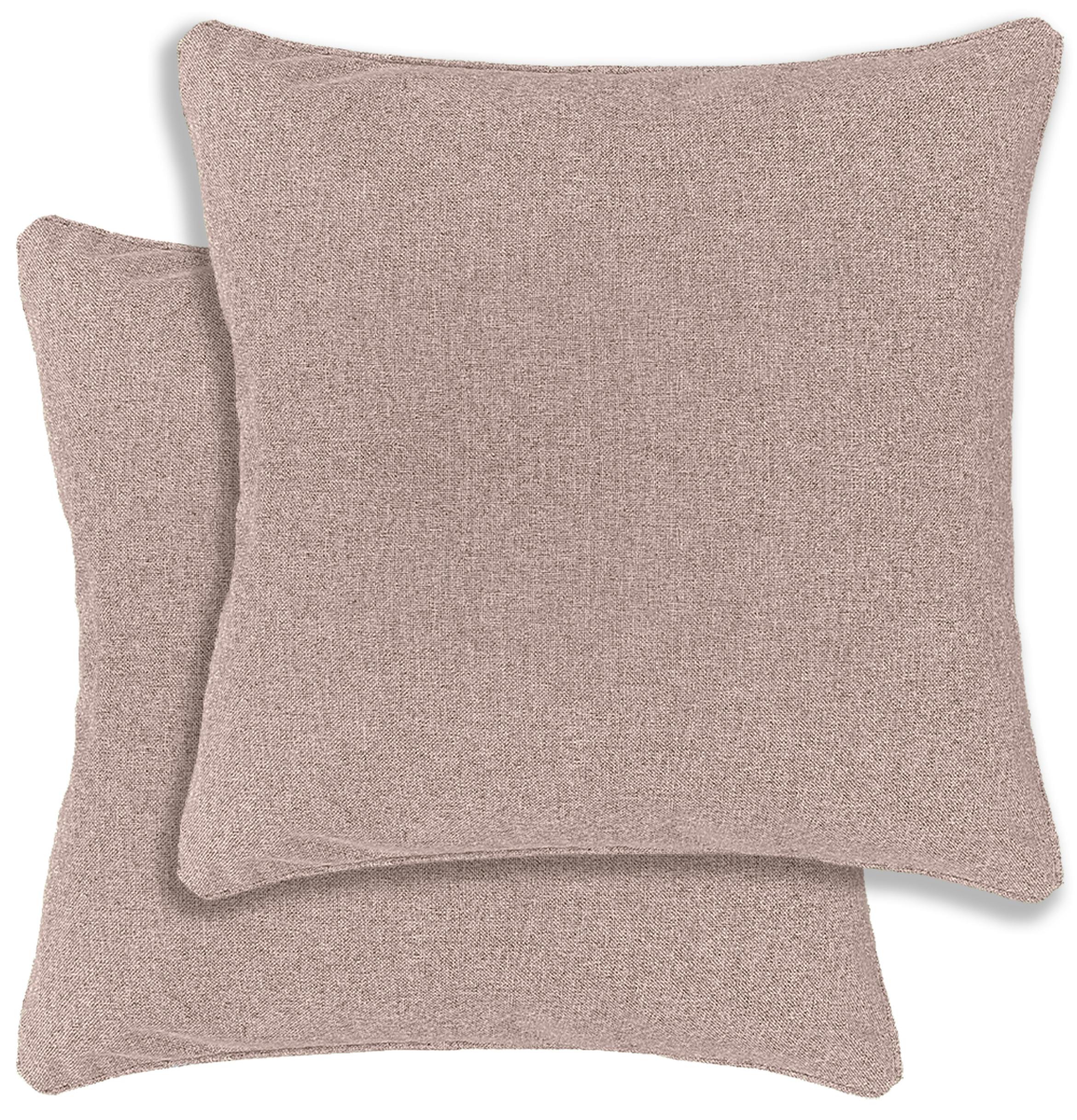 Rackhams Grey/Green/Blue Austin/Dallas Textured Pair Of Double Sided Zip Opening Piped Edge Cushion Covers - 43X43cm - Cases Only - Blush