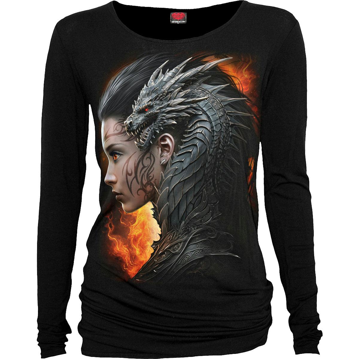 Spiral Direct Black Draco Queen - Baggy Top - M - Digital - Digital