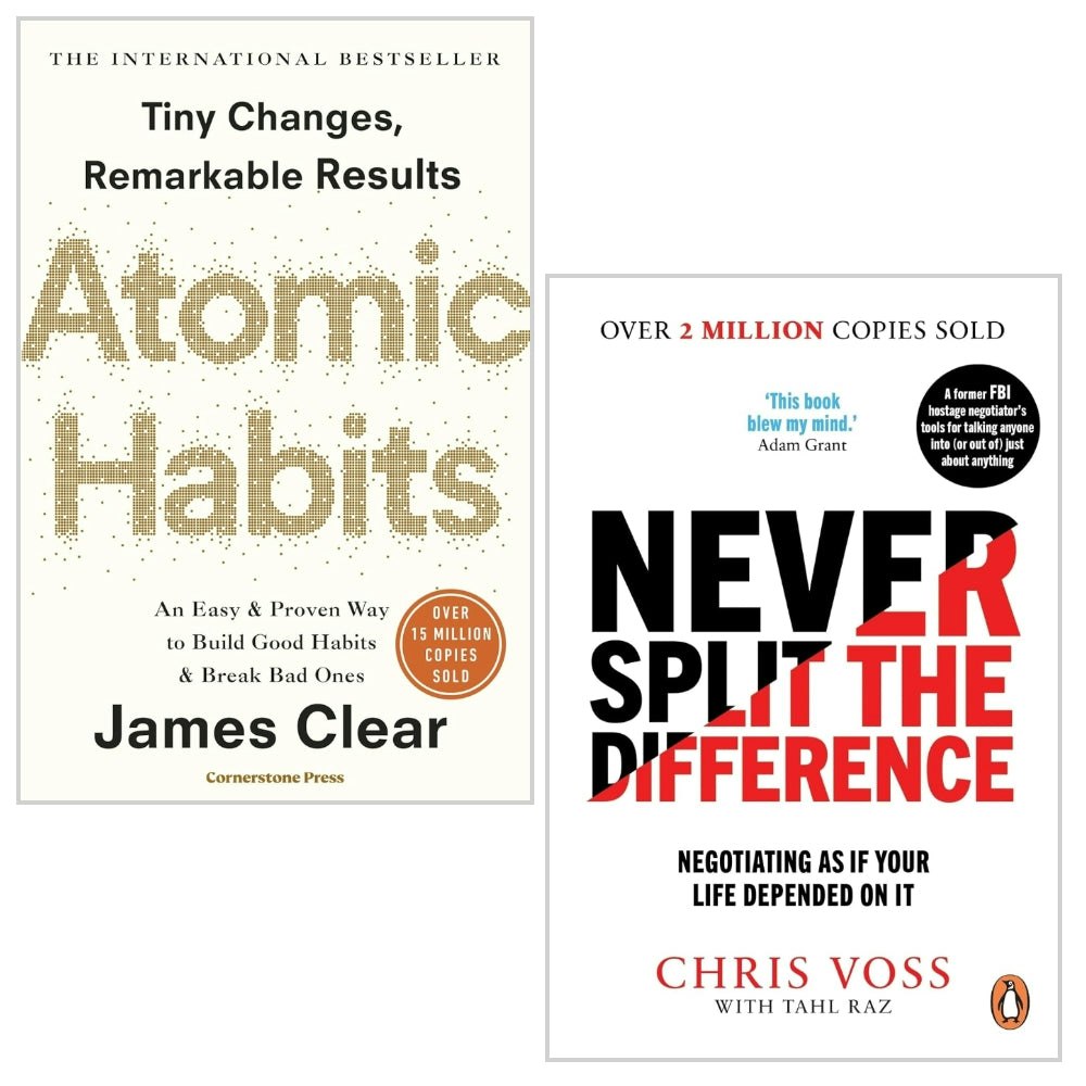 Various Publishers Never Split The Difference And Atomic Habits 2 Books Collection Set