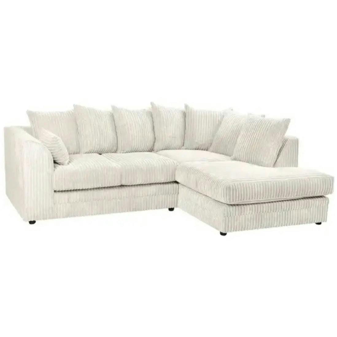 Snug Furniture Cream Camden Jumbo Cord Right Hand Corner Sofa Set