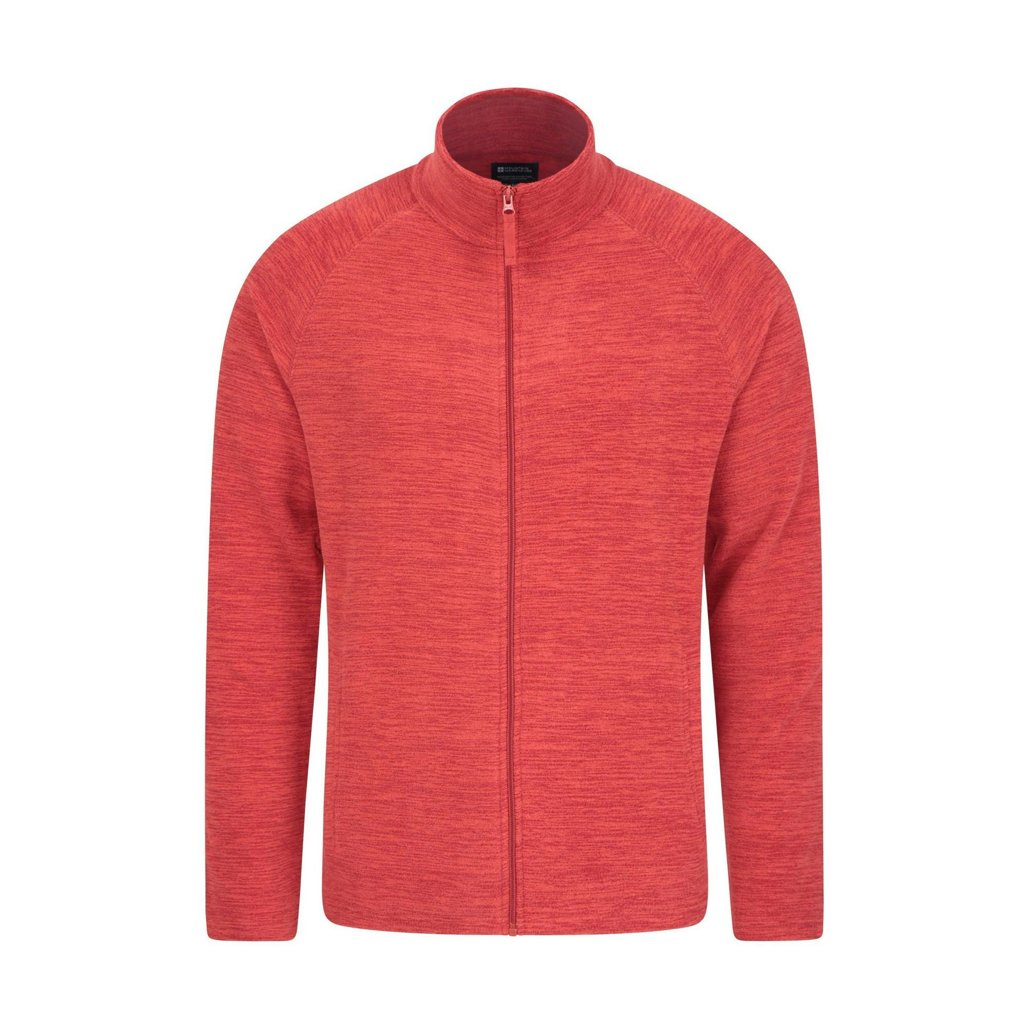 Mountain Warehouse Men's Dark/Red Snowdon Ii Full Zip Fleece Jacket - Xxl - 100% Polyester