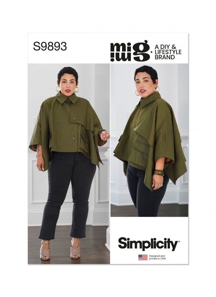 Simplicity Women's Sewing Pattern 9893, Capes For A (Xs-S-M-L-Xl-Xxl) - Intermediate - A (Xs-S-M-L-Xl-Xxl)