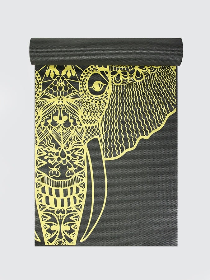 Yoga Studio Girls Grey/Yellow Designed Sticky Yoga Mat 6Mm - Mat - Elephant