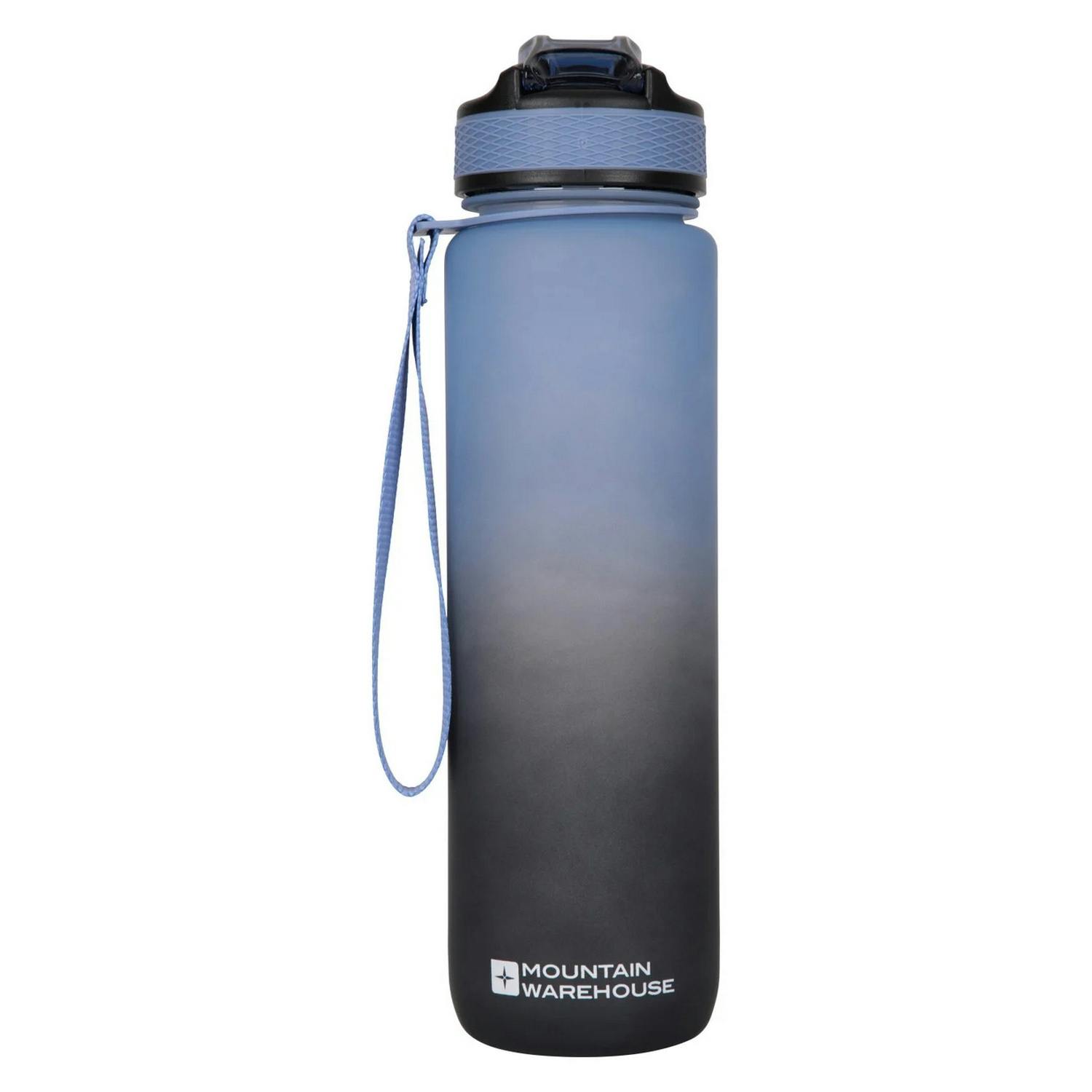 Mountain Warehouse Blue/Black Push Lid Bpa Free 1L Water Bottle - One Size