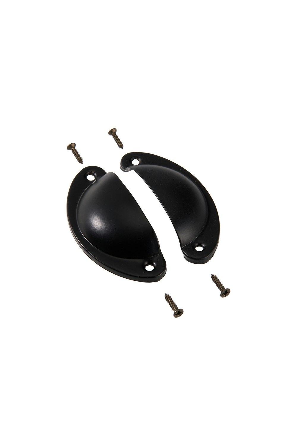 Rackhams Black 2Pcs Iron-Nickel Alloy Cupboard Drawer Shell Cup Pull Handle For Cabinet, Drawers, Closet, Furniture Accessories