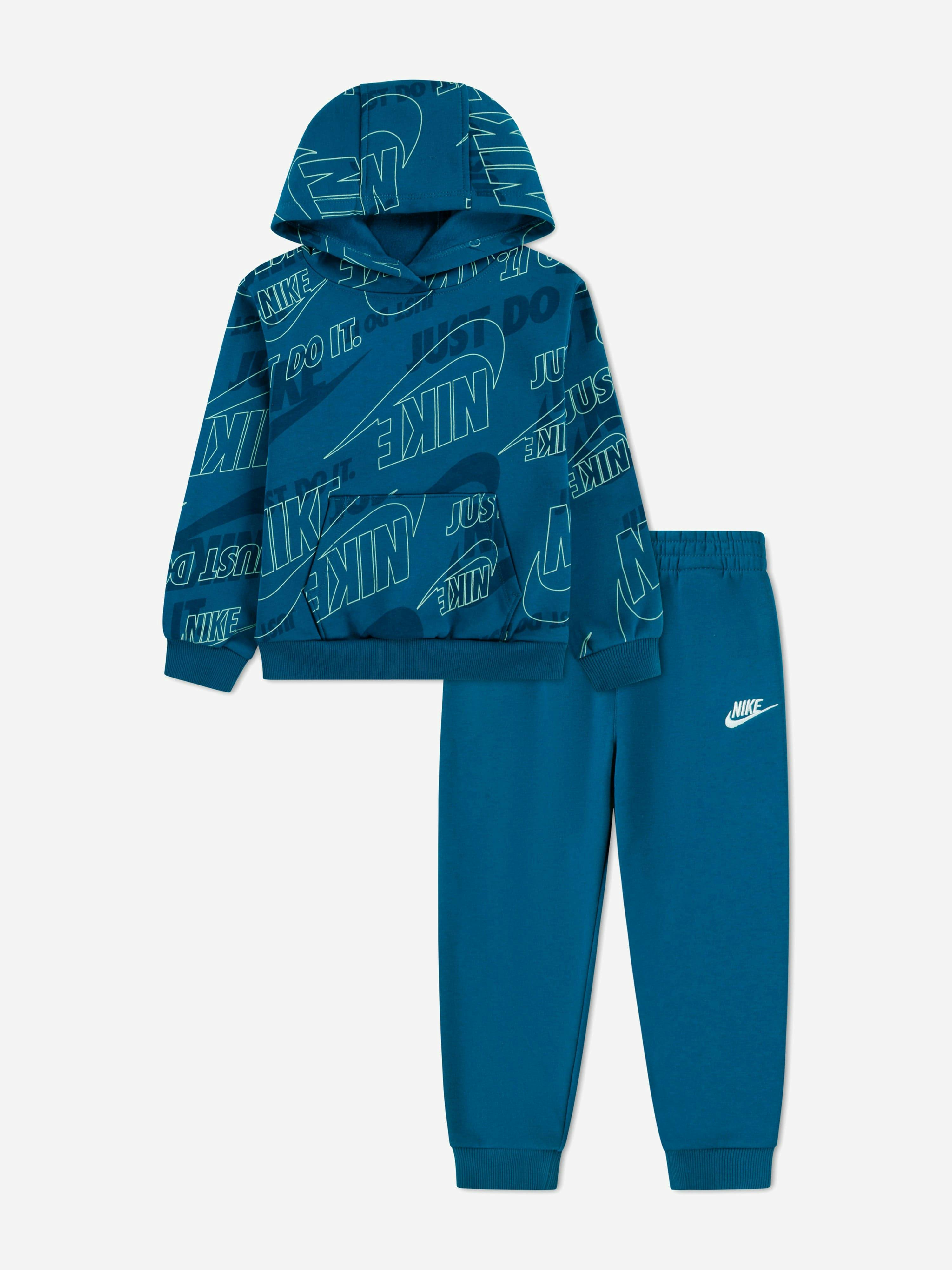 Nike Unisex Kids Light/Green/Blue Kids Nsw Gwm Weight Fleece Tracksuit In - 6 - 7 Yrs