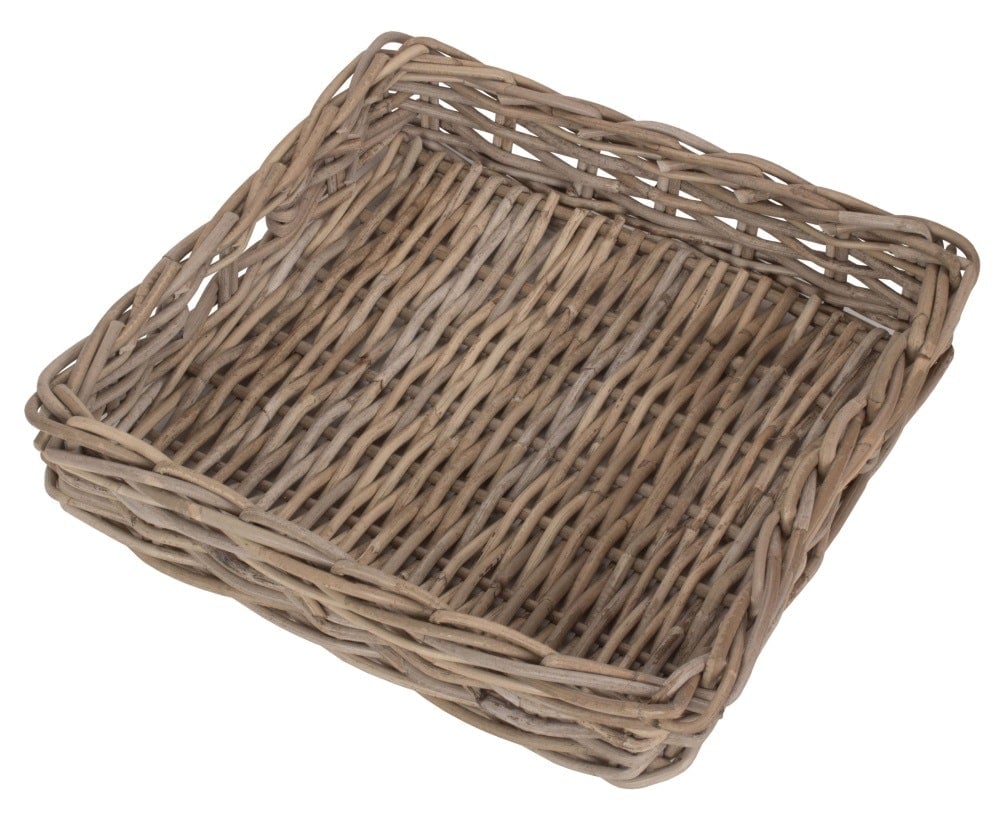 Rackhams Red Square Rattan Serving Tray