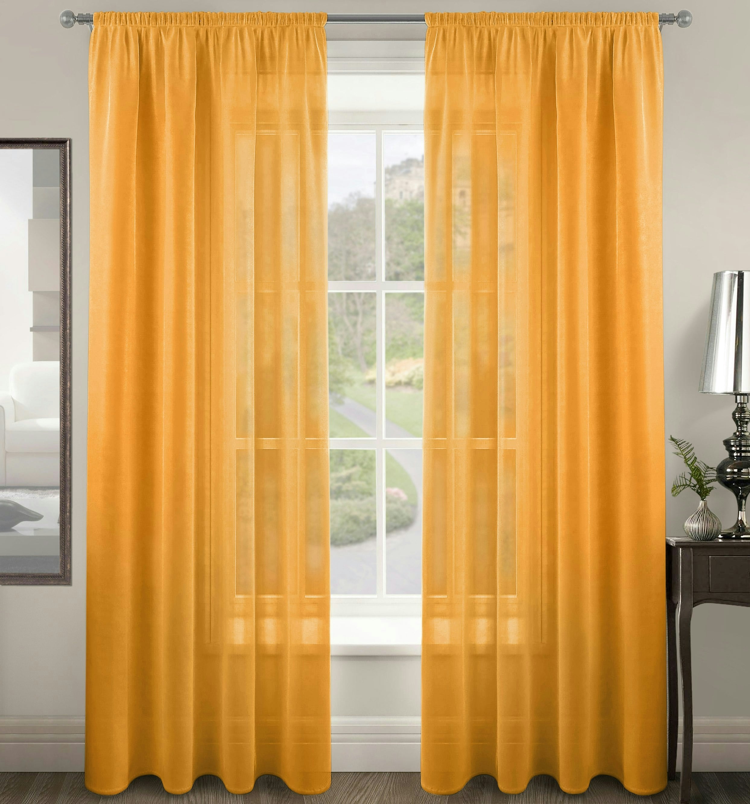 Velosso Light Riva Slot Top Voile Panel - 150Cm X 122Cm - Ochre
