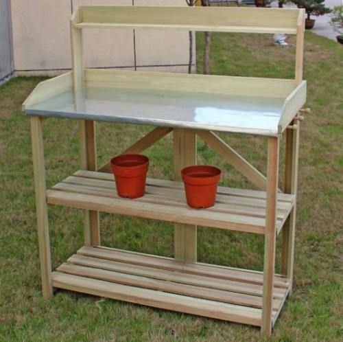 Hygrad 3 Tier Wooden Potting Bench Gardening Potting Plant Germination Bench Table - Image 2