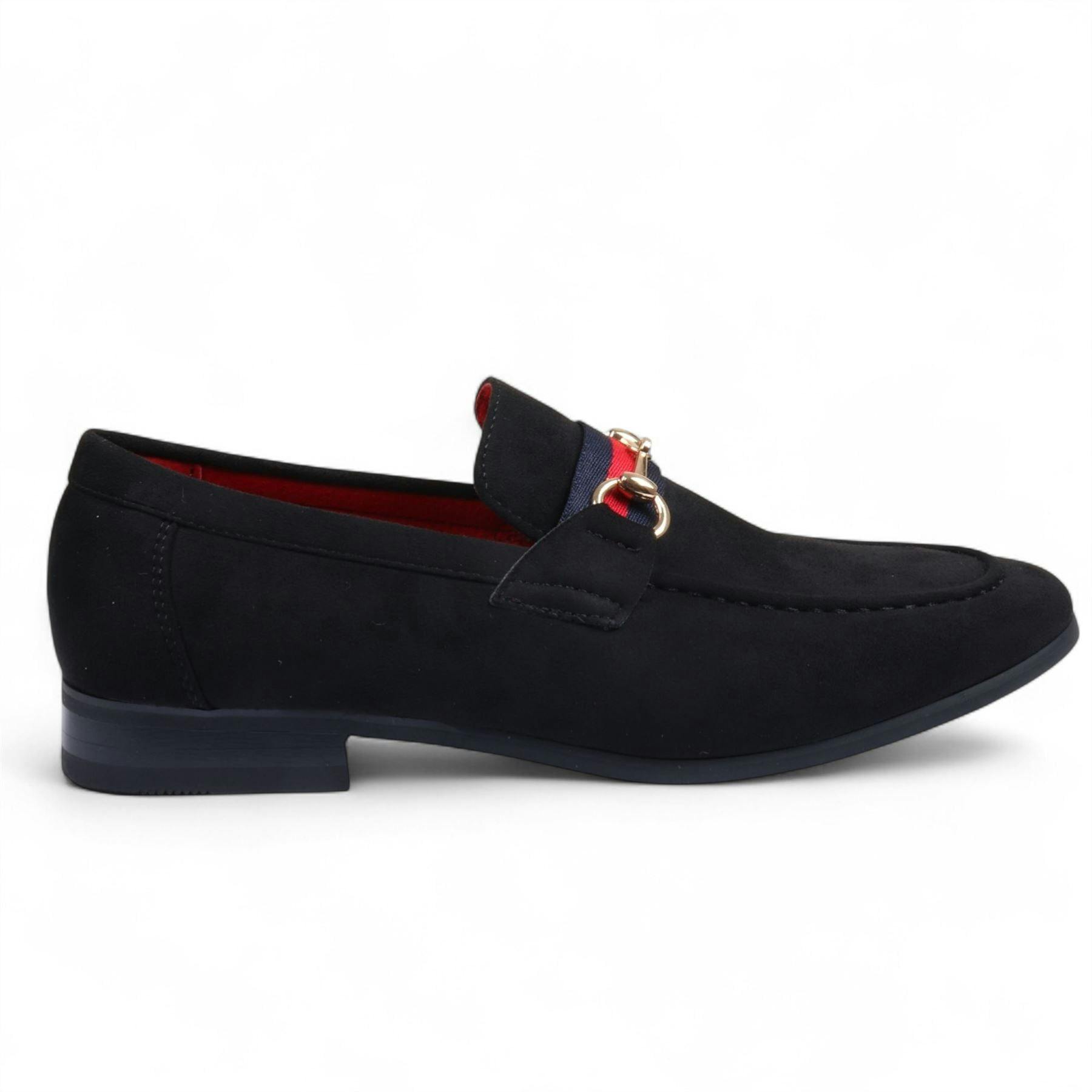 Dolcetto Men's Gold/Black Suede Loafers With Buckle Slip-On Dress Shoes - Uk 12 | Eu 46 | Us 13