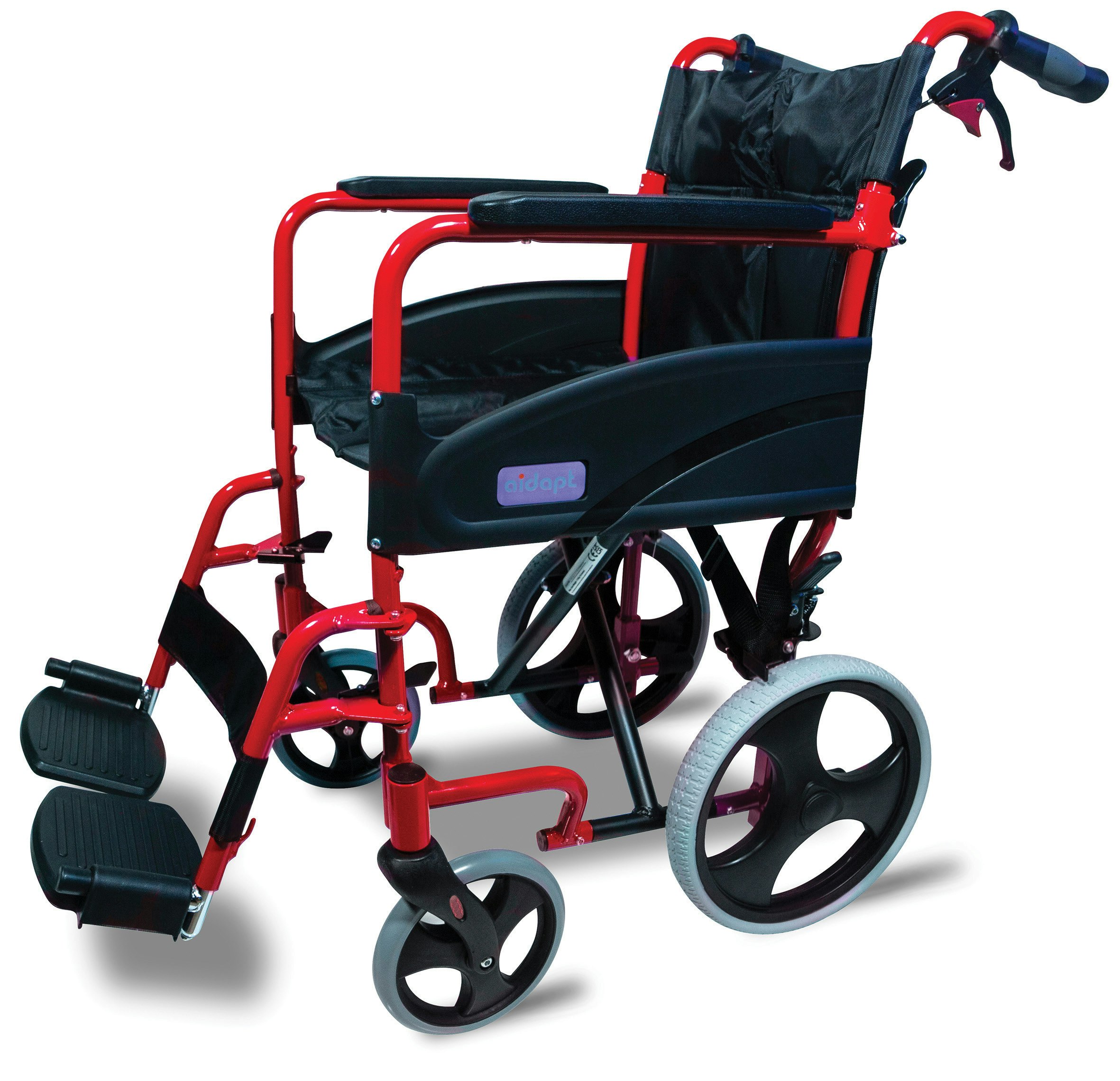 Aidapt Red Compact Transport Aluminium Wheelchair