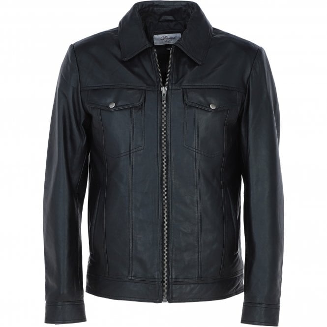 Ashwood Black Leather Bomber Jacket: 1896 | Becks - 2XL