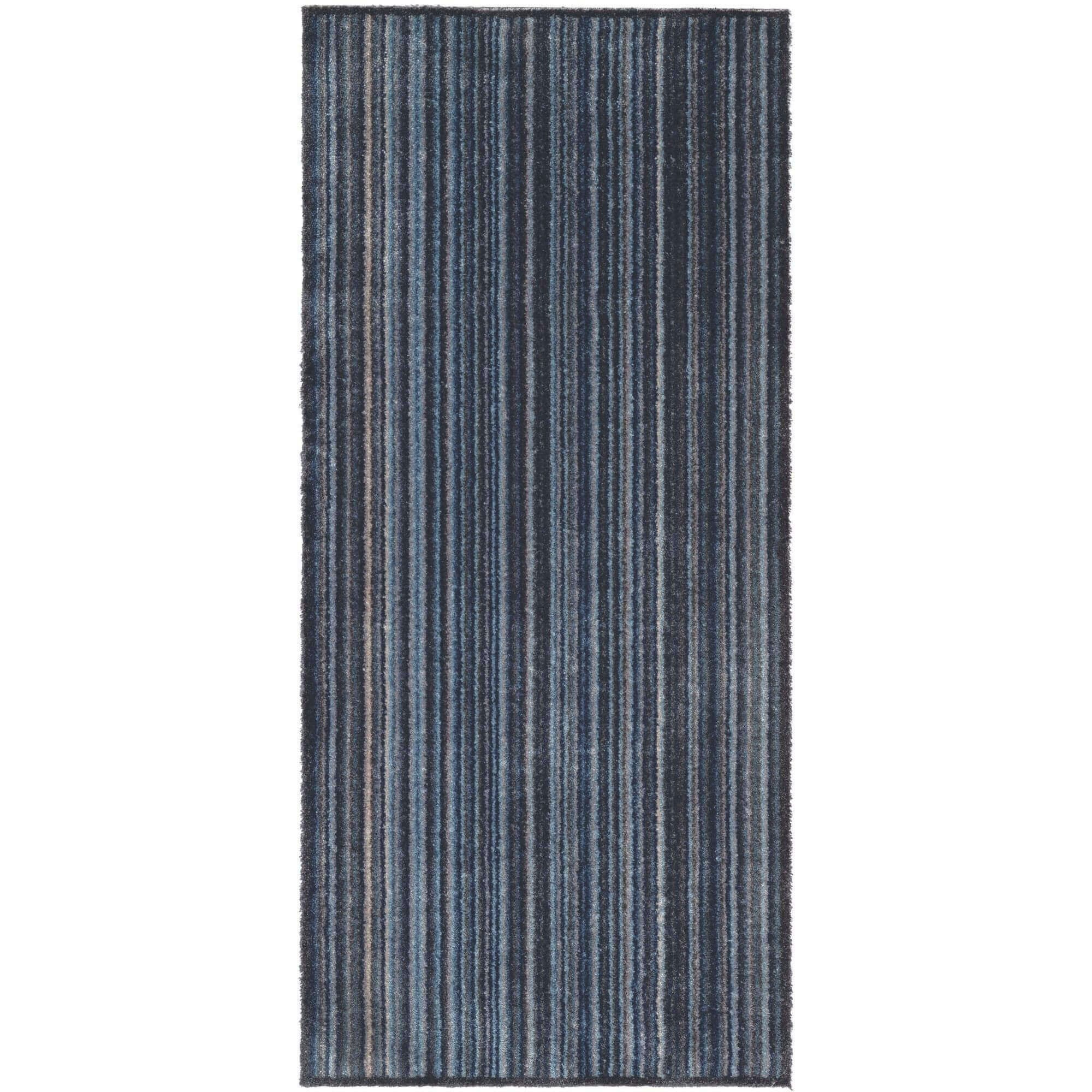 The Rugs Blue Washable Stripe 67X150 Cm Mat