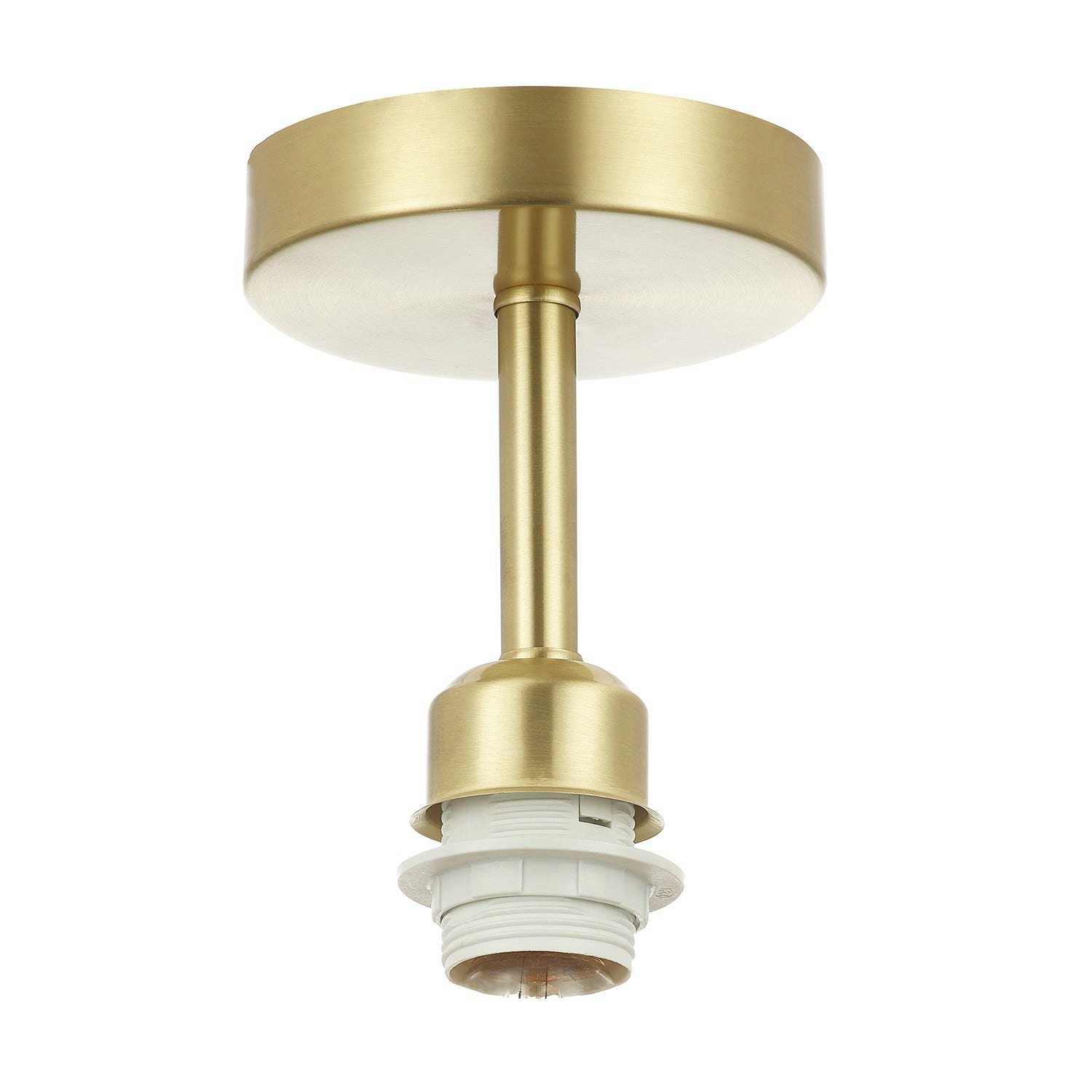Rackhams Gold/Light Satin Brass Plated Ceiling Fitting For Industrial Style Bulbs
