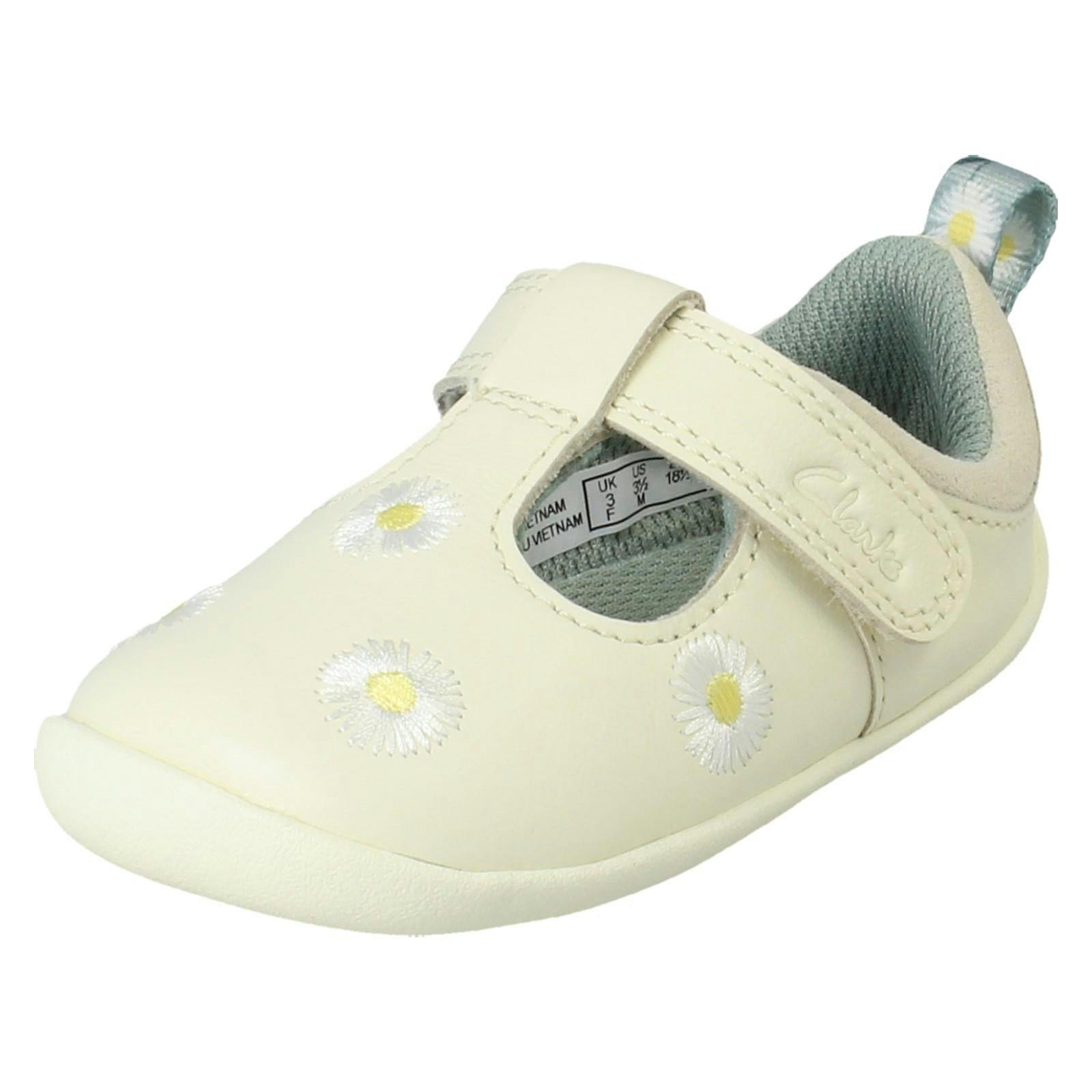 Clarks Girls Pre-Walking Shoes Roamer Flora T - Cotton Combi - Uk 4.5 Infant - F