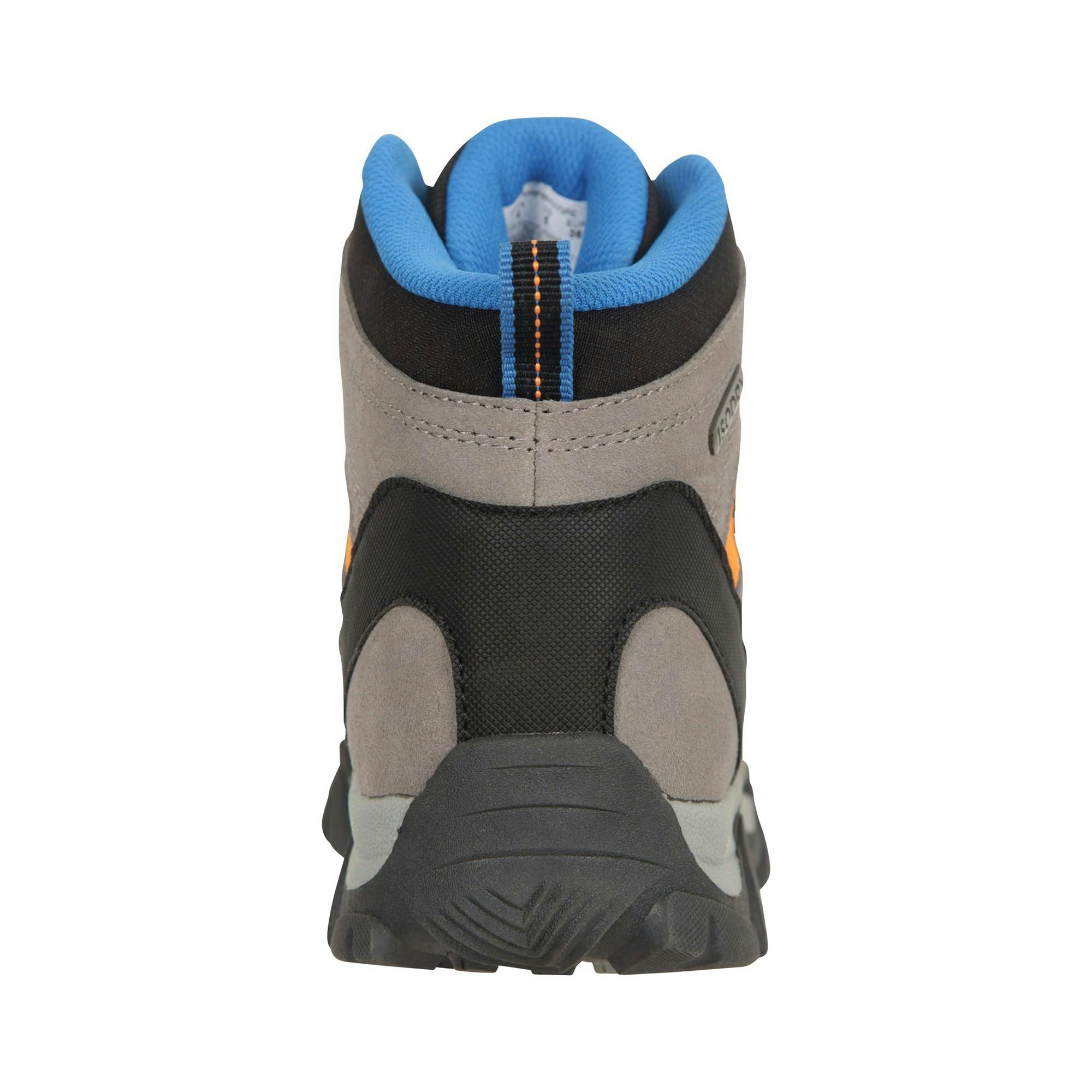 Mountain Warehouse Grey Kids Trail Suede Walking Boots - 1 Uk - 40% Suede/20% Phylon/10% Ripstop/10% Mesh/10% Eva/10% Foam