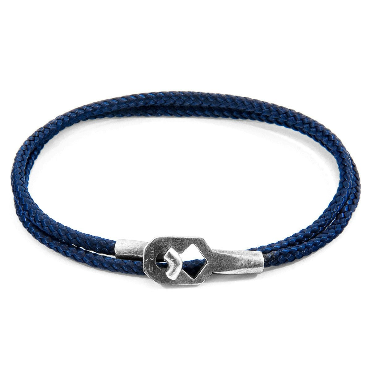 Anchor & Crew Blue/Silver Navy Tenby And Rope Bracelet - S - 19Cm