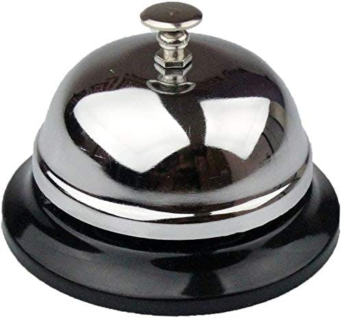 Rackhams Black - Desk/Table Call Bell Stainless Steel Service Bells For Kitchen Bar Restaurant Porter Reception Drama Play Game And Classic Concierge Use