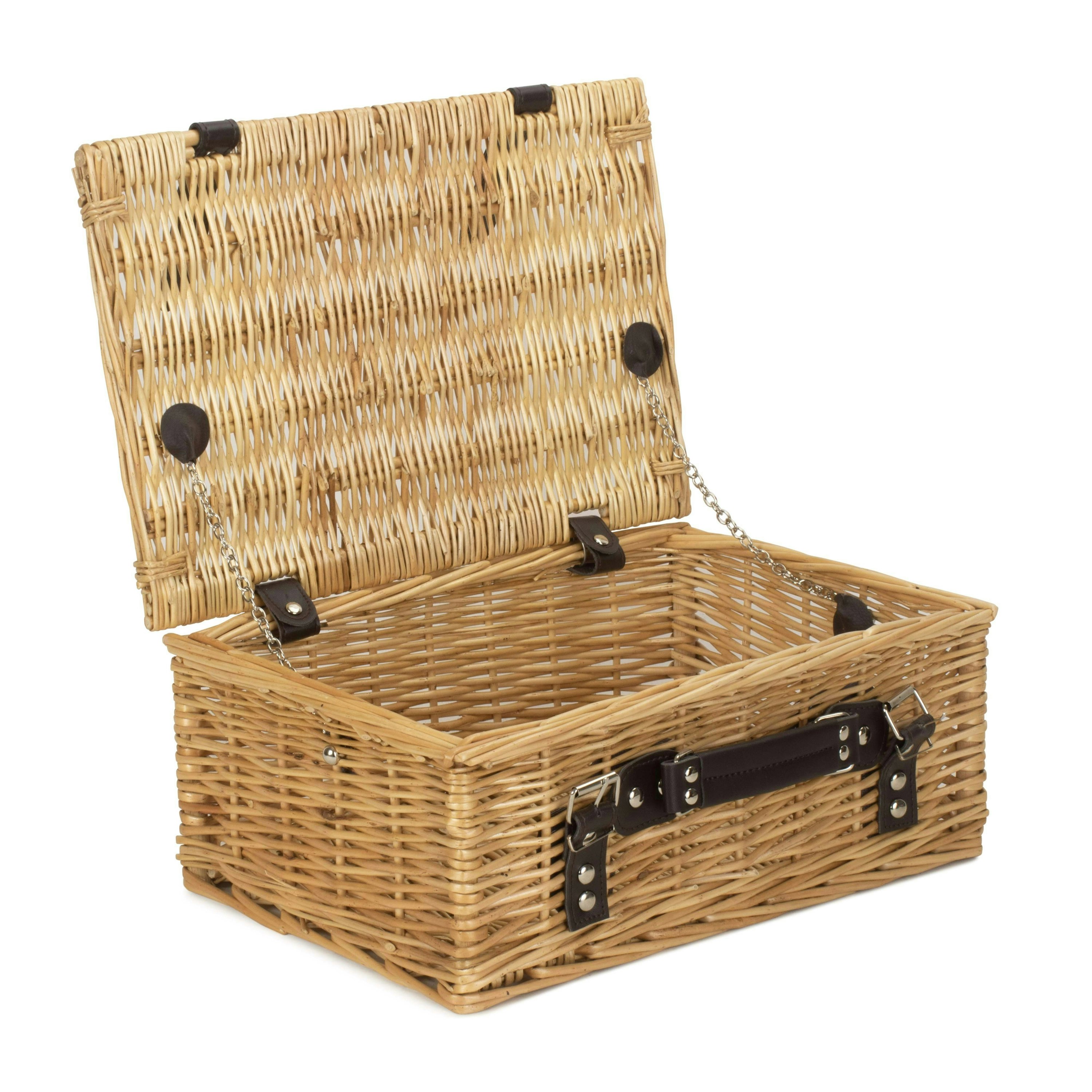 Rackhams Brown 36Cm Buff Willow Wicker Picnic Basket