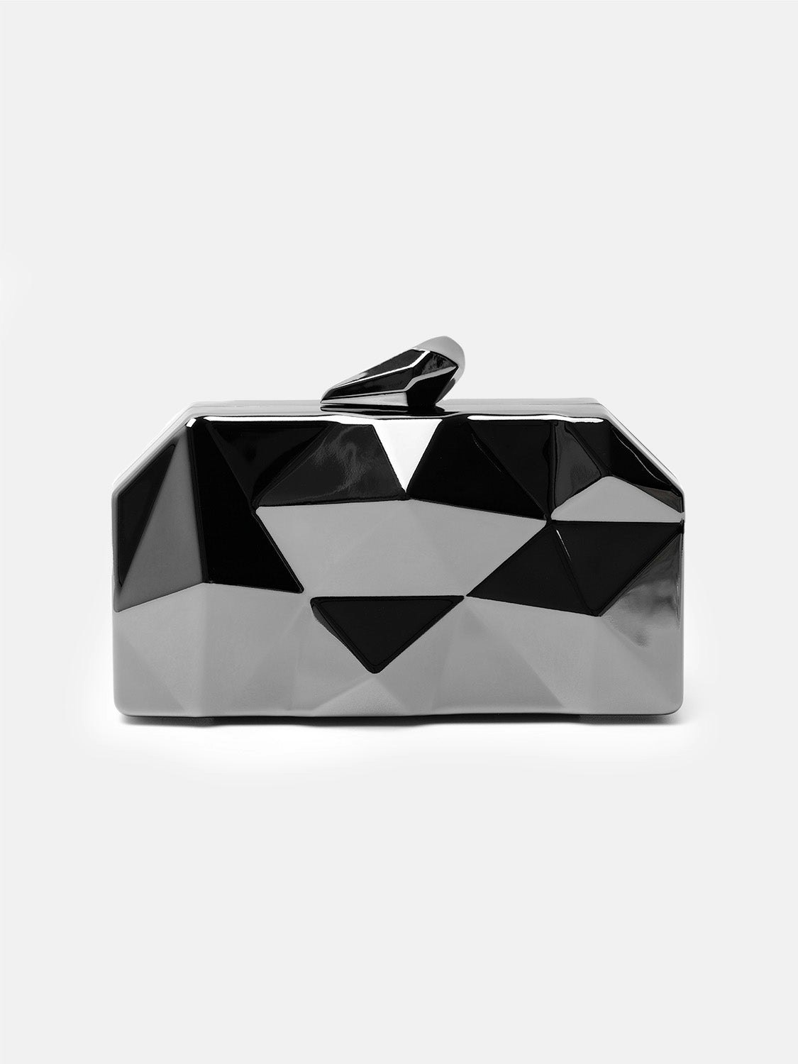 Where's That From Black Melanie Geometric Pattern Clutch Bag In - Standard