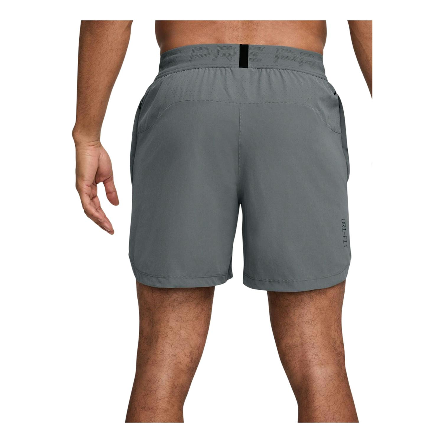 Nike Men's Grey 6 Dri-Fit Running Shorts - Smoke - Xl - Smoke - 89% Polyester/11% Elastane