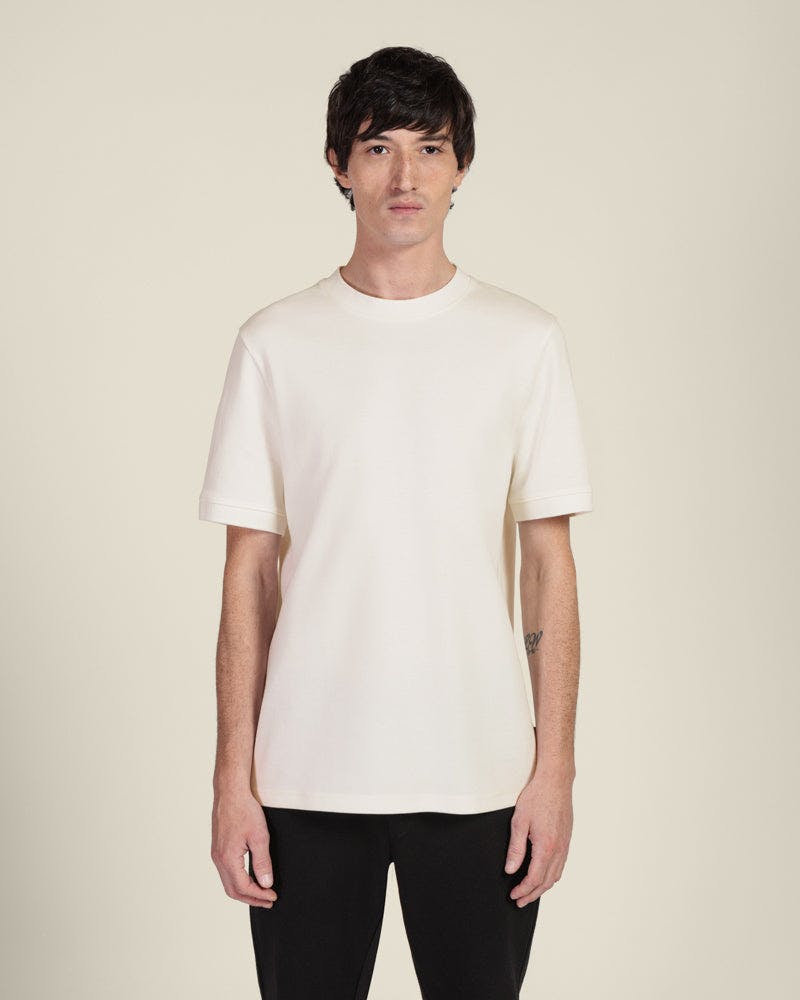 Larsson & Co White Heavy T-Shirt With Ribbed Details - Xl