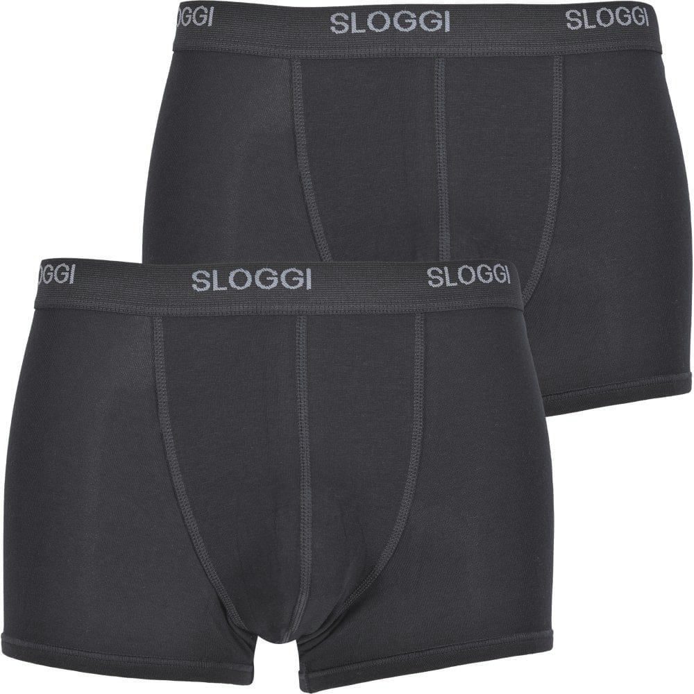 Sloggi Men's Black 2-Pack Basic Boxer Trunks, - Extra Large