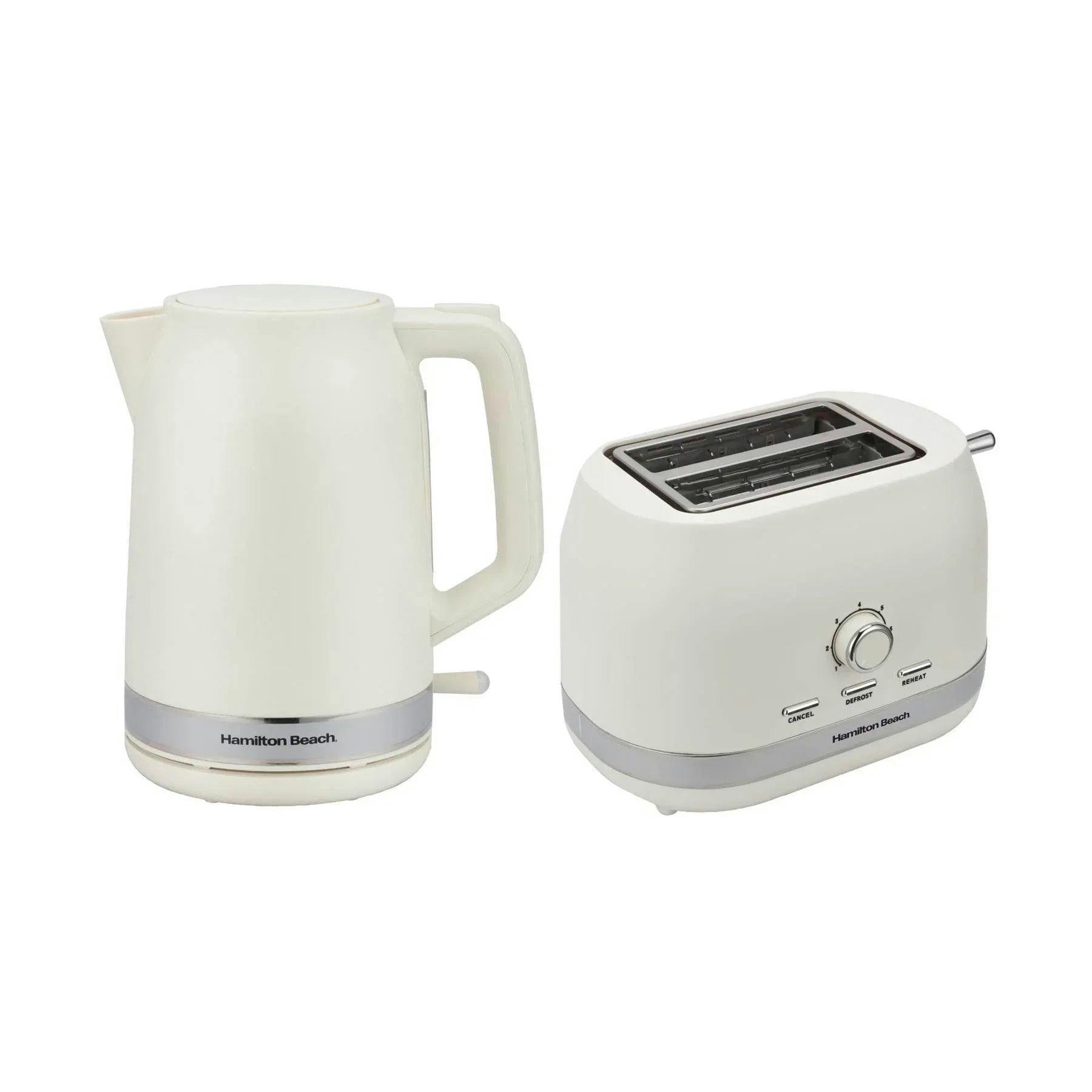 Hamilton Beach Cream Ella Kettle & Toaster Set - Matte Latte