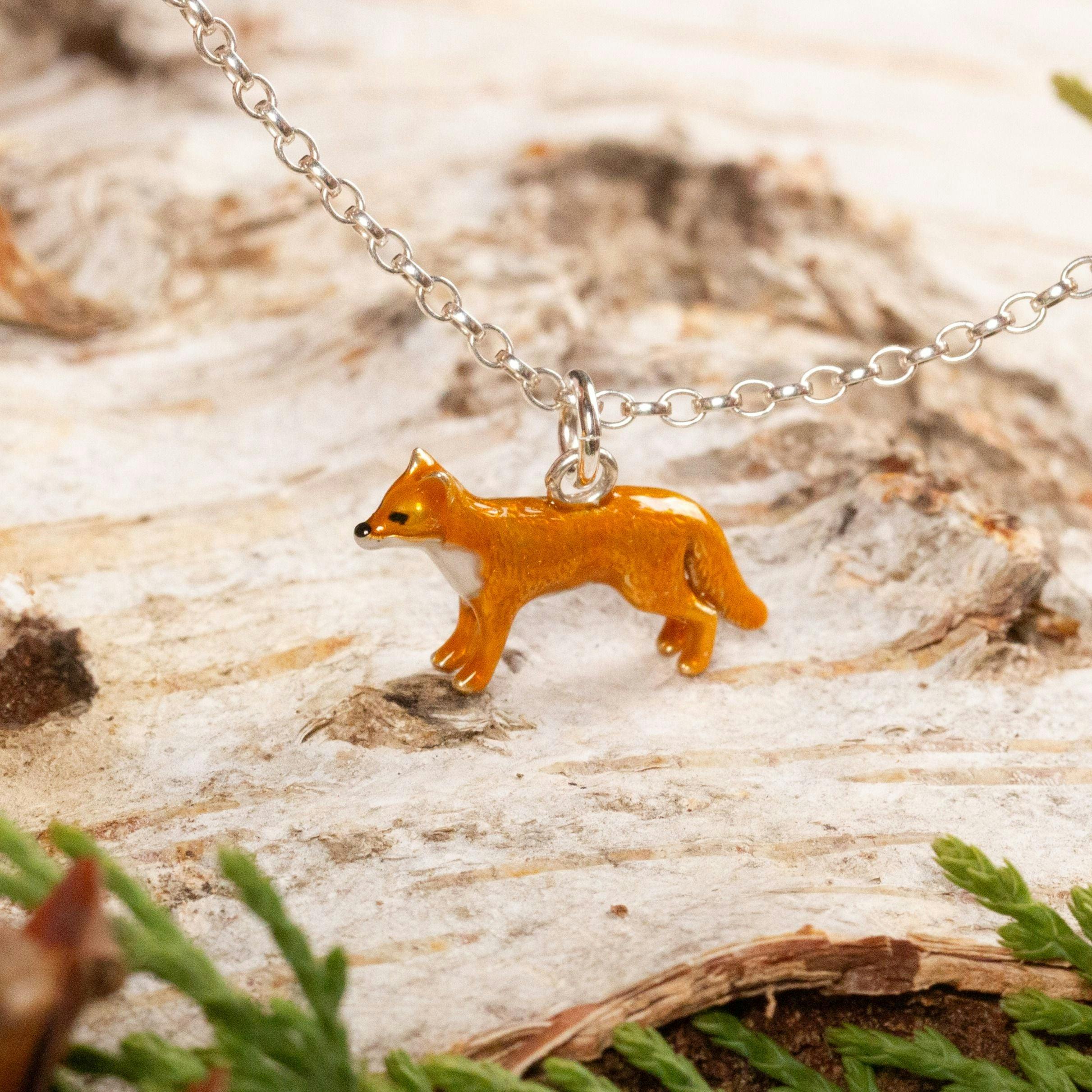 Mylee London Silver Fox Necklace - Enamelled Sterling - No