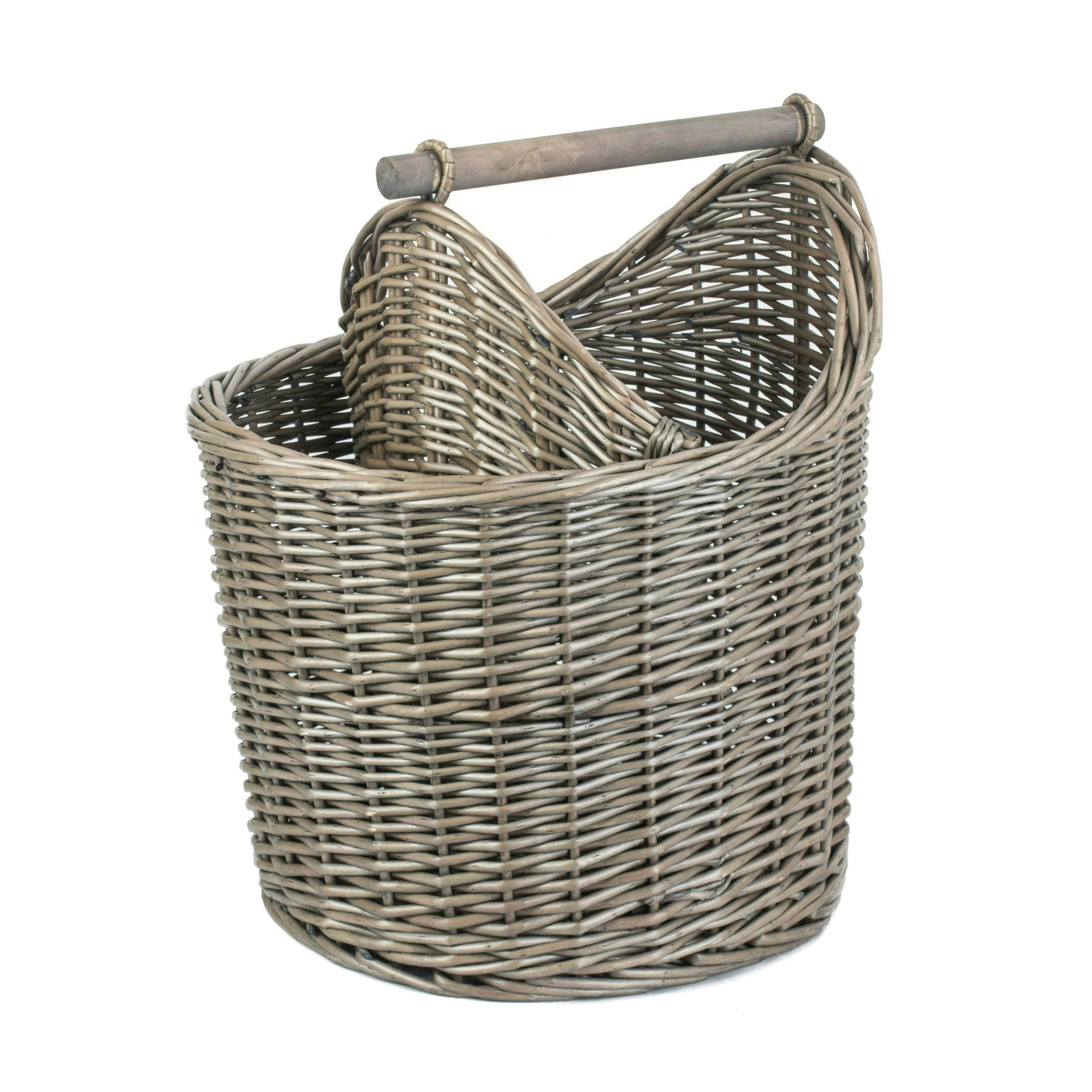 Red Hamper Antique Wash Wicker Bathroom Storage Basket