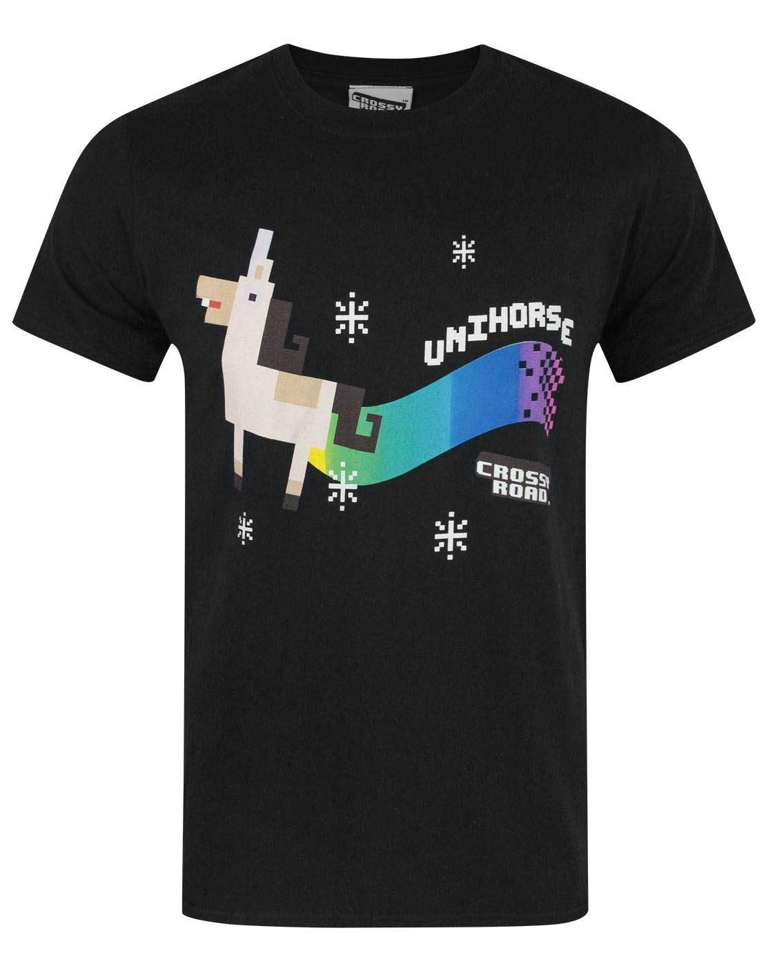 Vanilla Underground Men's Black Crossy Road Unihorse Short Sleeved T-Shirt - X-Large