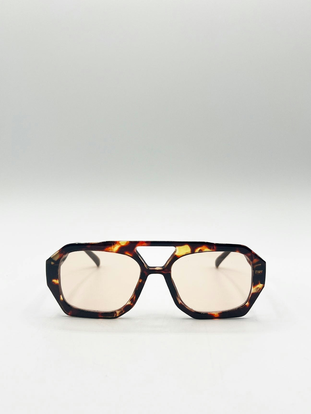 Svnx Orange Tortoiseshell Navigator Sunglasses With Lenses - One Size