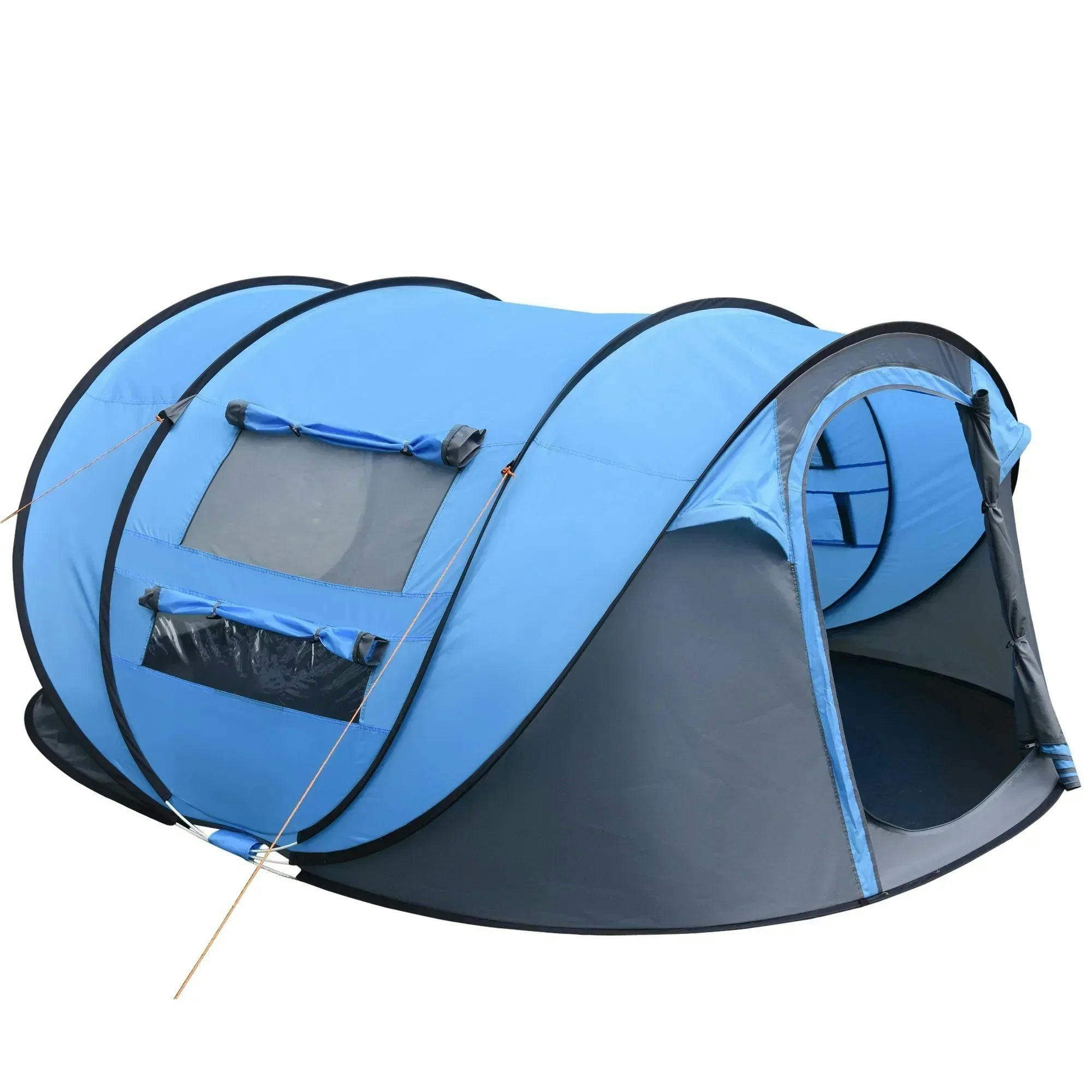 Outsunny Unisex Blue Camping Tent Dome Pop-Up Tent With Windows For 3 Person In - Image 6