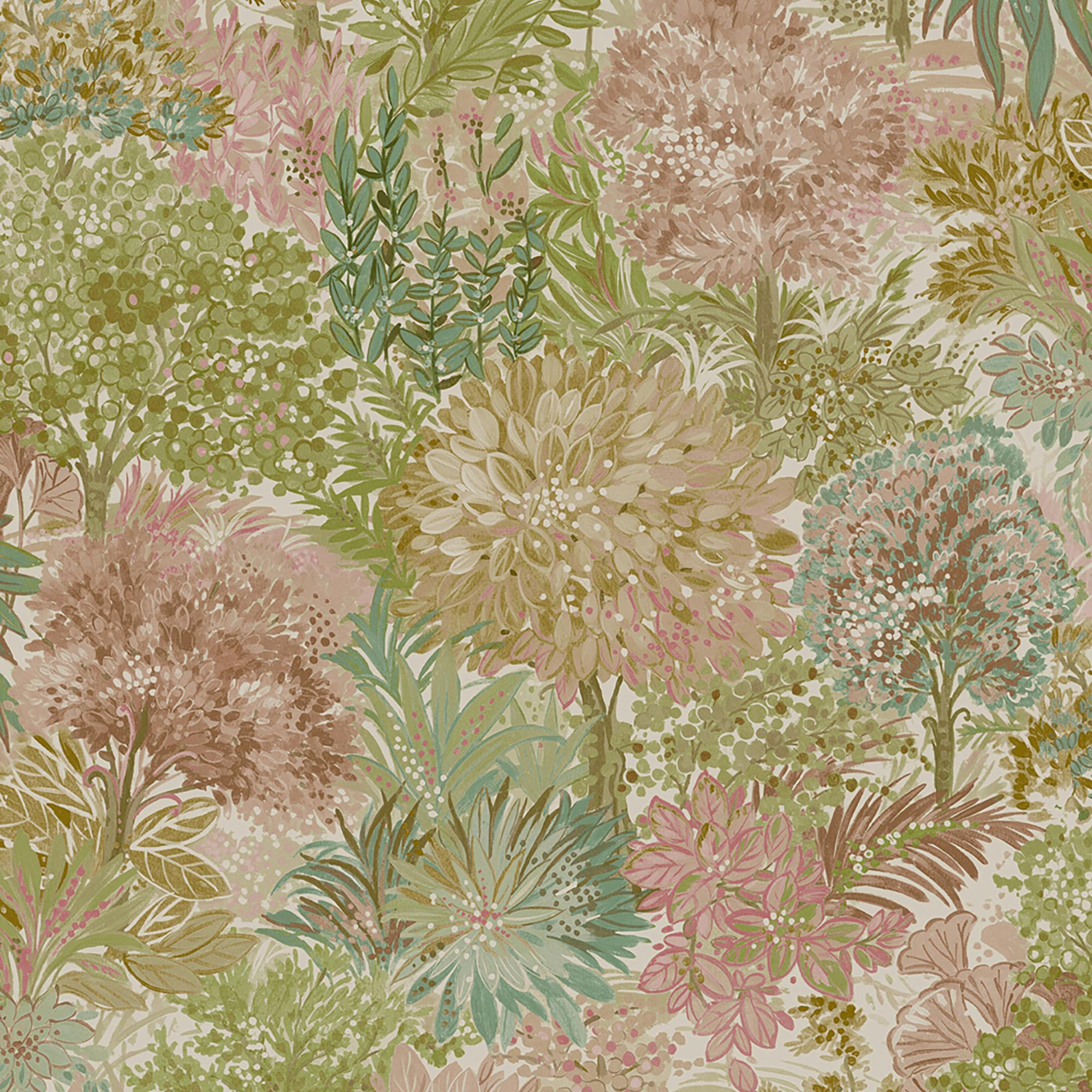 Grandeco Pink Blossom Tree Leaf Foliage Smooth Wallpaper, Multi