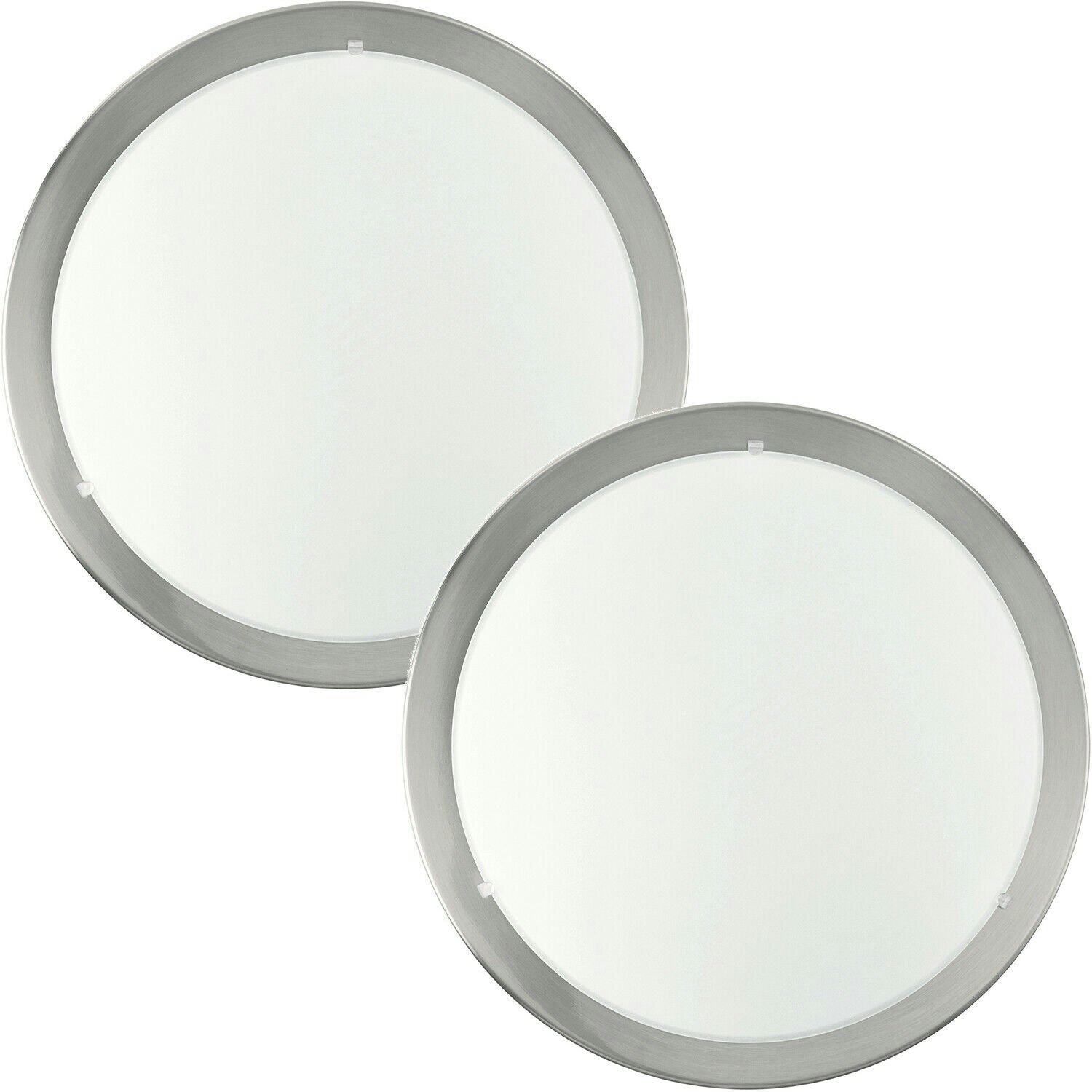 Rackhams Light/White Pack Wall Flush Ceiling Satin Nickel Clear Satin Glass E27 1X60w Size 2