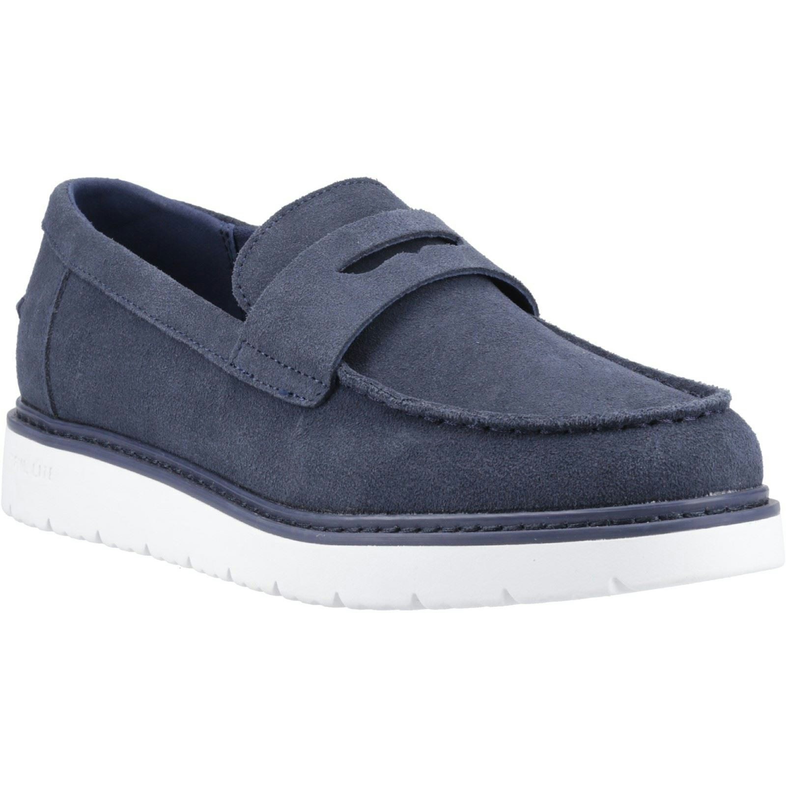 Toms Men's Navi Trvl Lite Havana Leather Loafers - Navy - Size 12