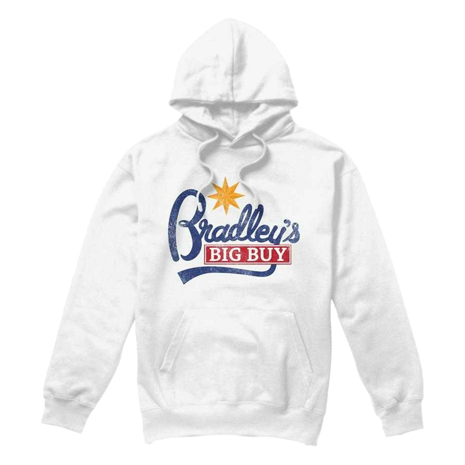 Stranger Things Unisex White Adult Bradley´S Big Buy Logo Hoodie - Xxl - 80% Cotton/20% Polyester
