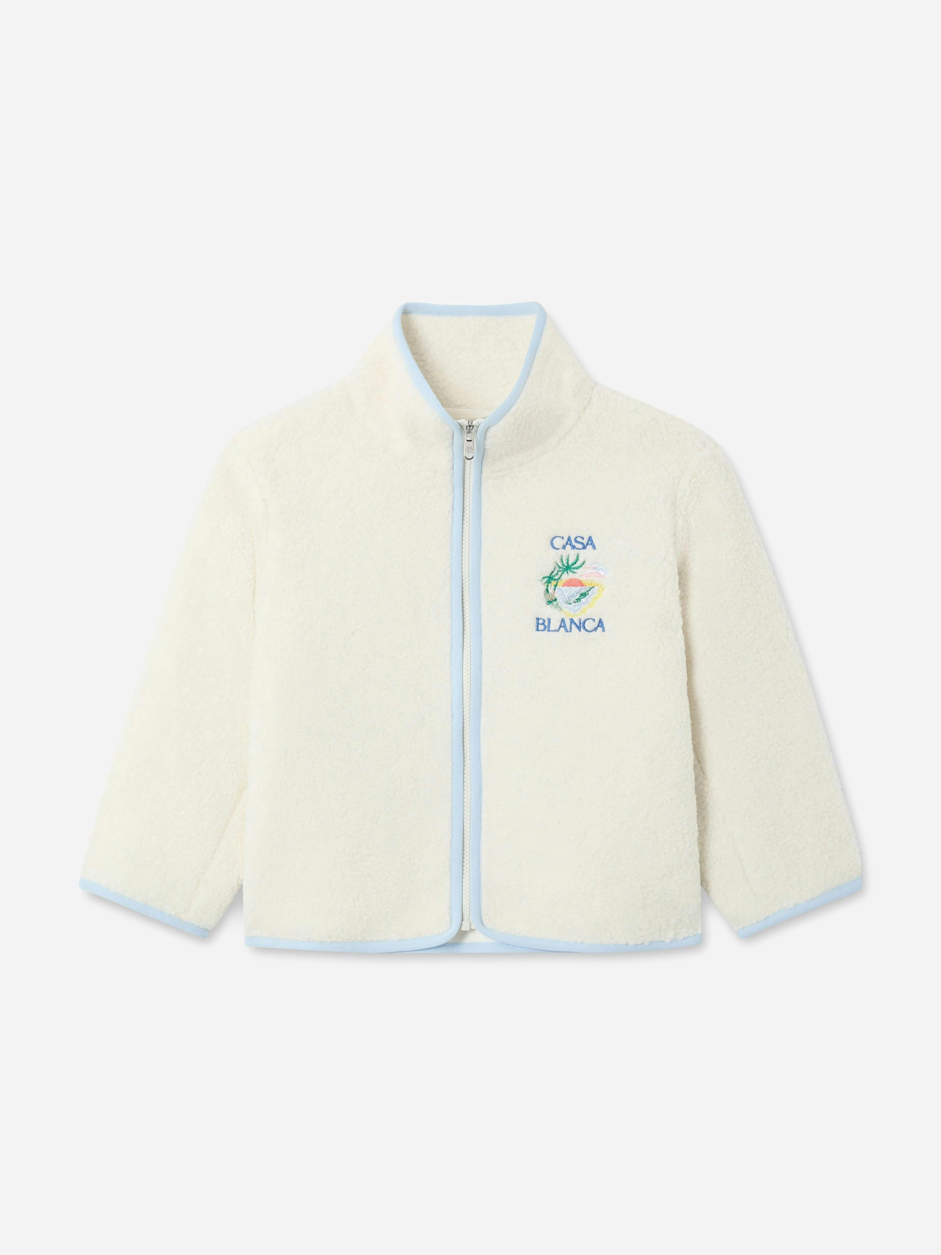 Casablanca Girls White Phantasmagoria Embroidered Fleece Jacket - Size 9 Years/10 Years Kids - Image 5