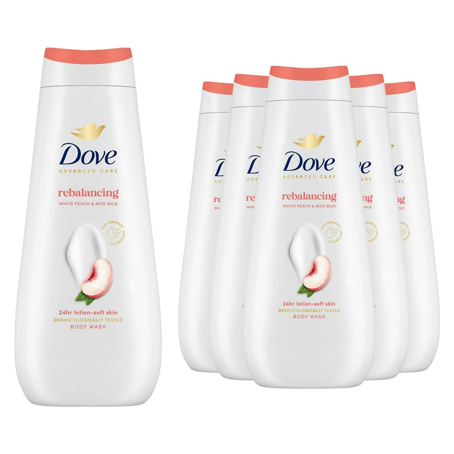 Dove Advanced Care Rebalancing Body Wash, 24H Lotion Soft Skin 400Ml 6 Pack - Image 6