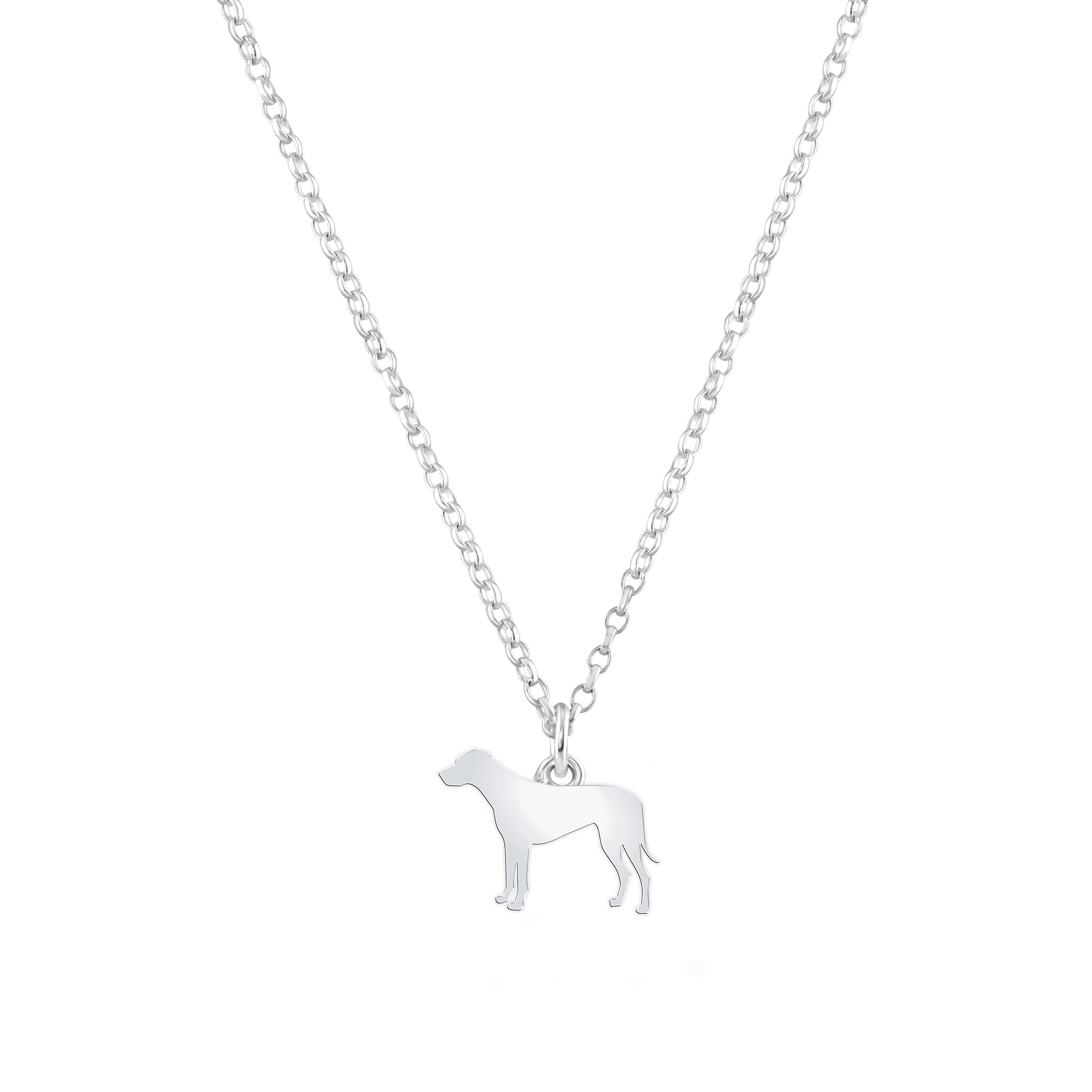 Mylee London Silver Rhodesian Ridgeback Silhouette Necklace - Personalised - No