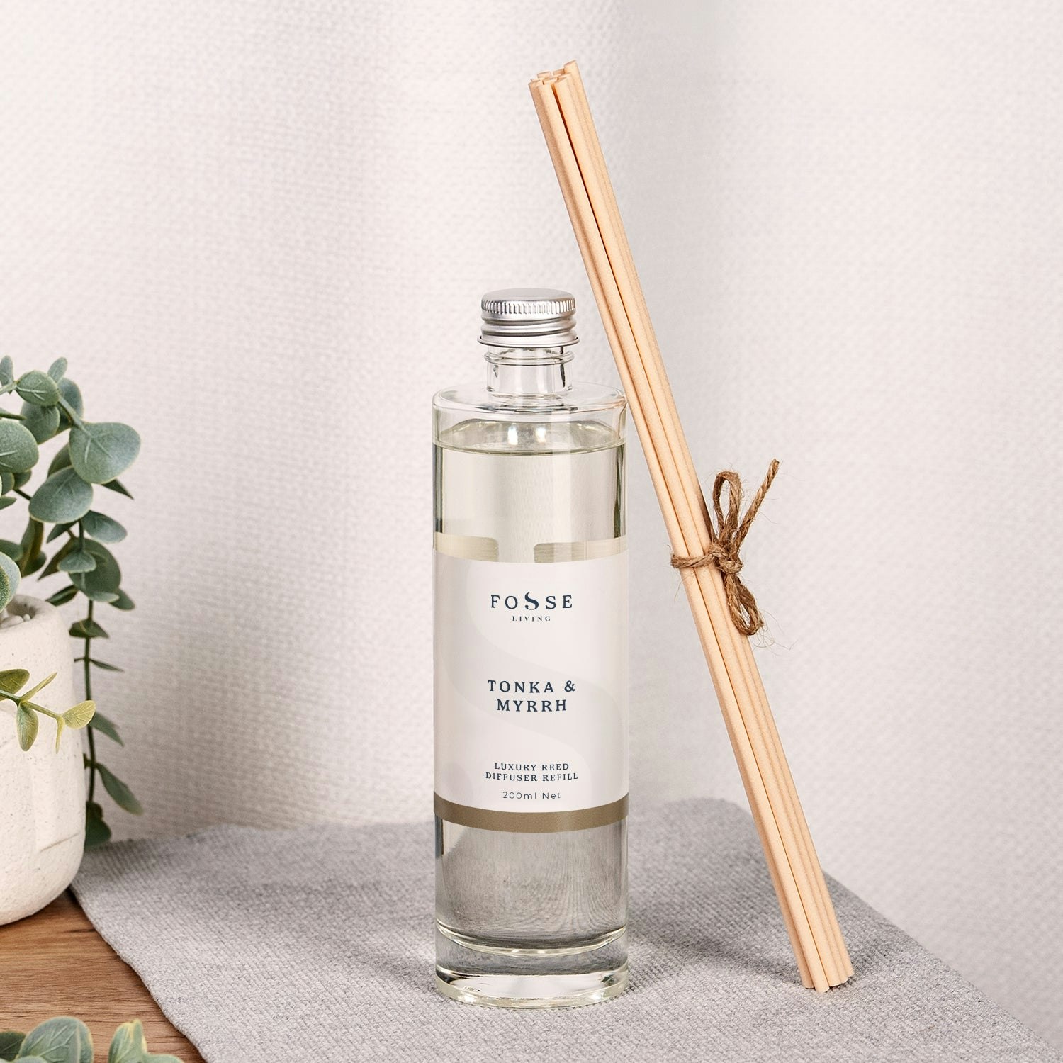 Rackhams Amber Tonka & Myrrh Reed Diffuser Refill 200Ml - 200Ml Refill + 10 Reeds