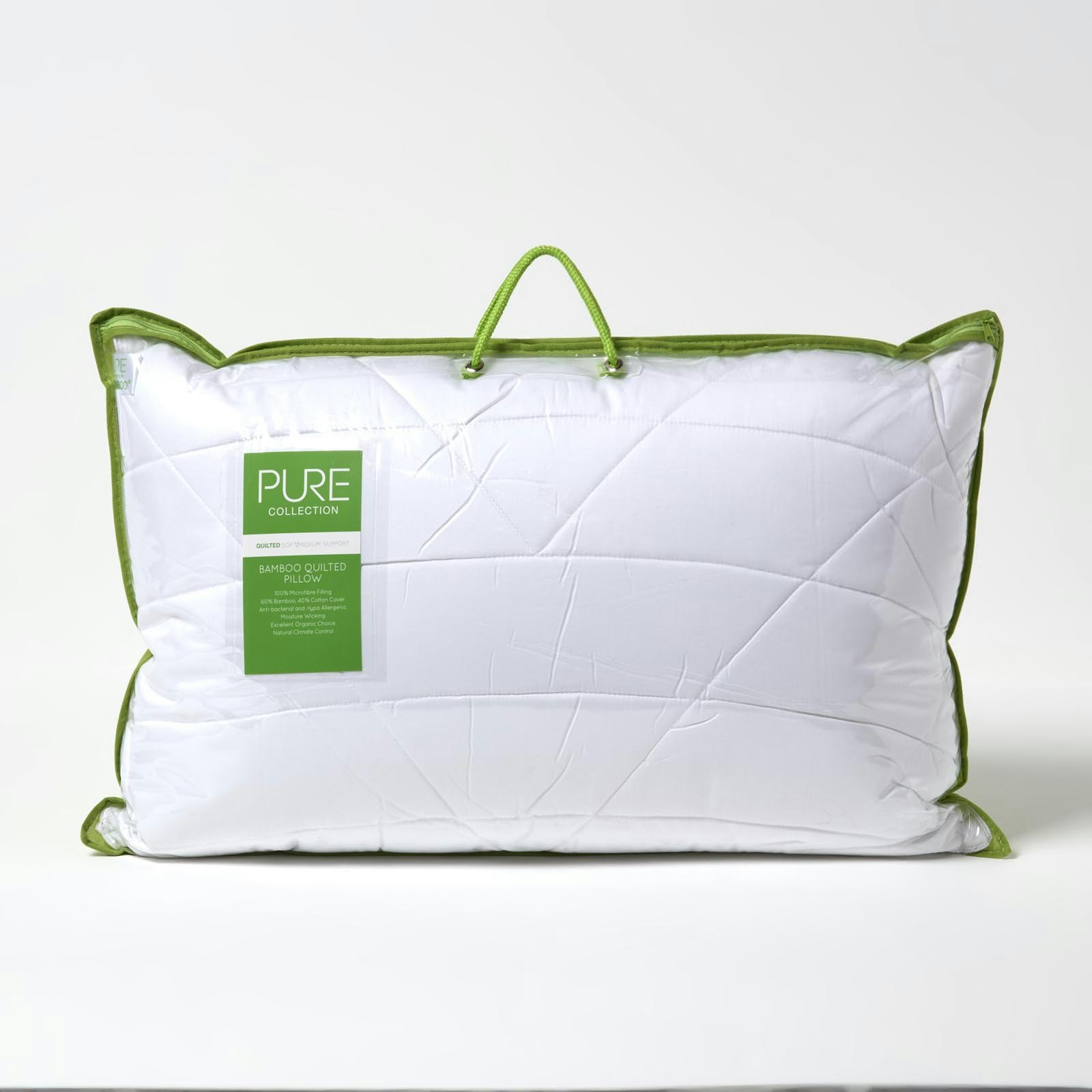 Homescapes Luxury Organic Bamboo Pillow For Back Sleepers